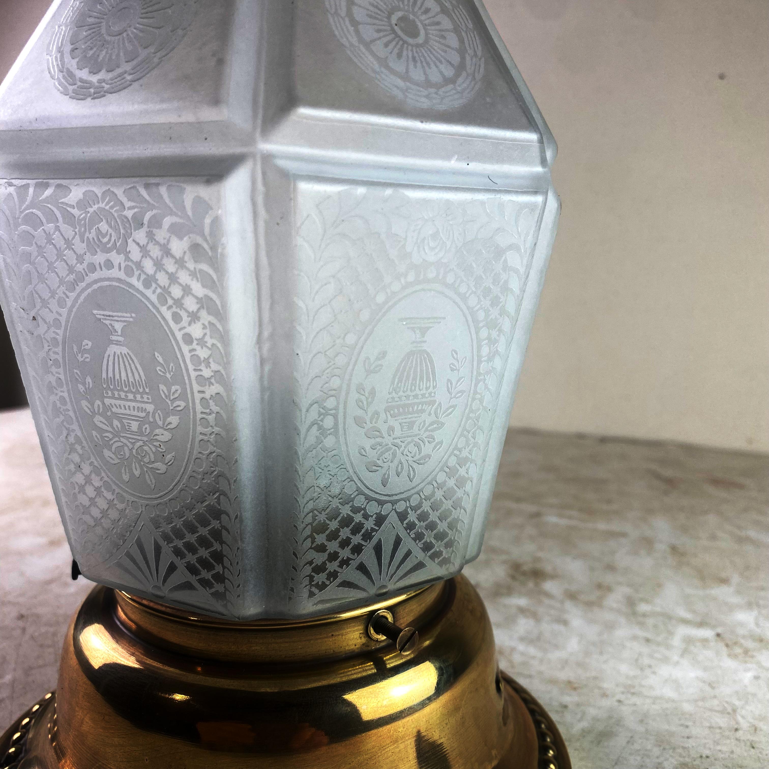 Plafoniera in ottone, 1900ca In condizioni buone in vendita a Praha, CZ