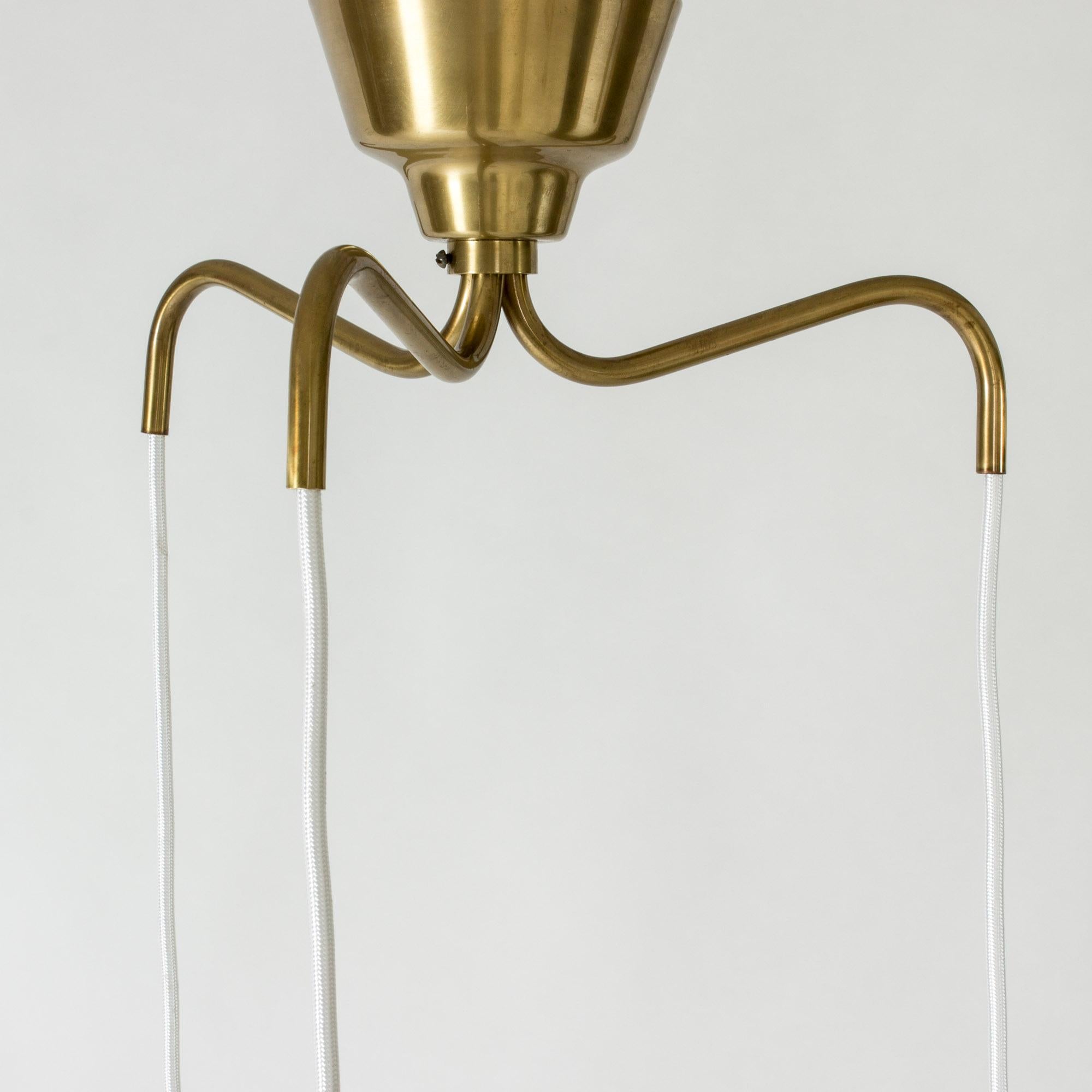 Mid-20th Century Brass Ceiling Light by Hans Bergström for Ateljé Lyktan, Sweden, 1940s For Sale