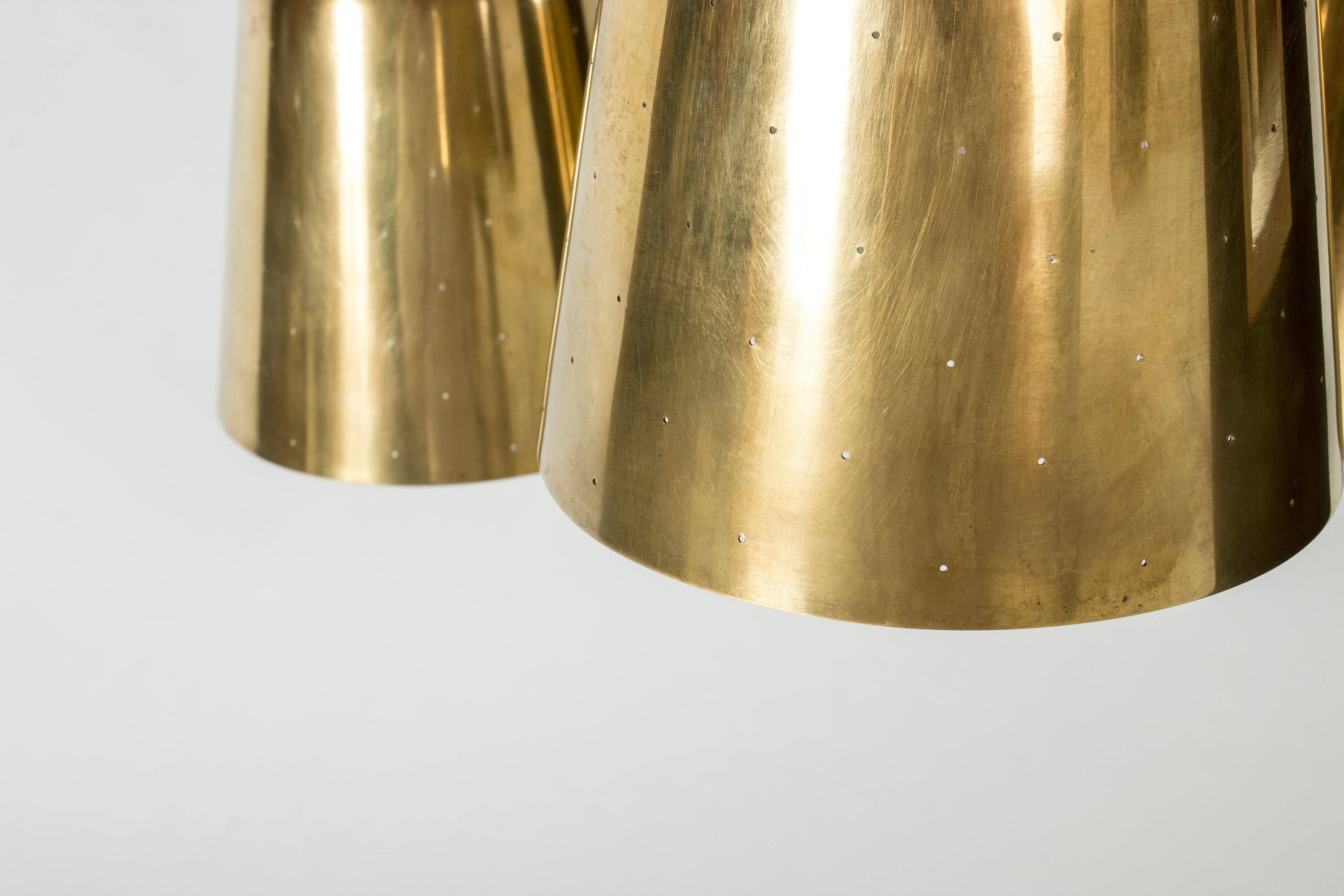 Brass Ceiling Light by Hans Bergström for Ateljé Lyktan, Sweden, 1940s For Sale 3
