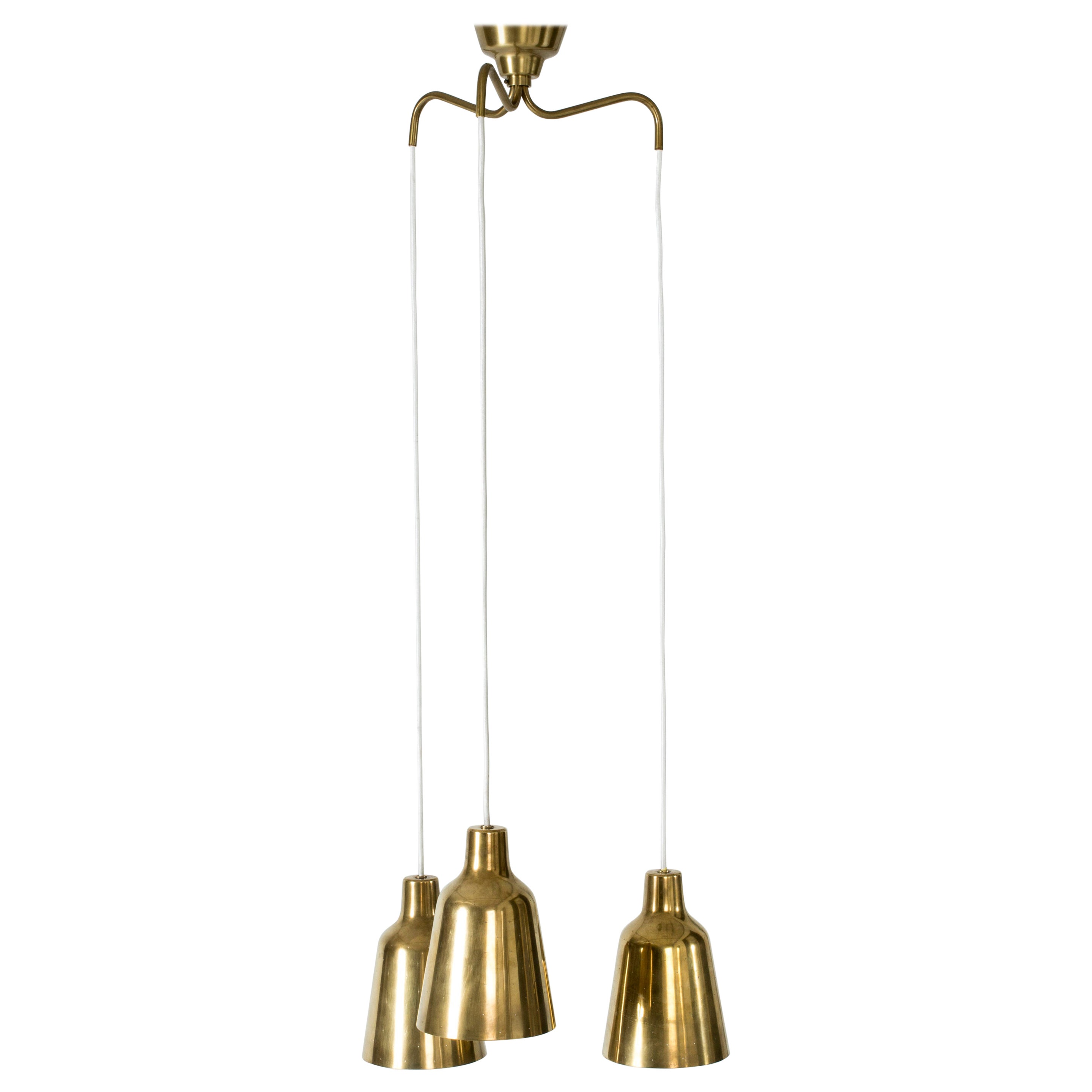 Brass Ceiling Light by Hans Bergström for Ateljé Lyktan, Sweden, 1940s