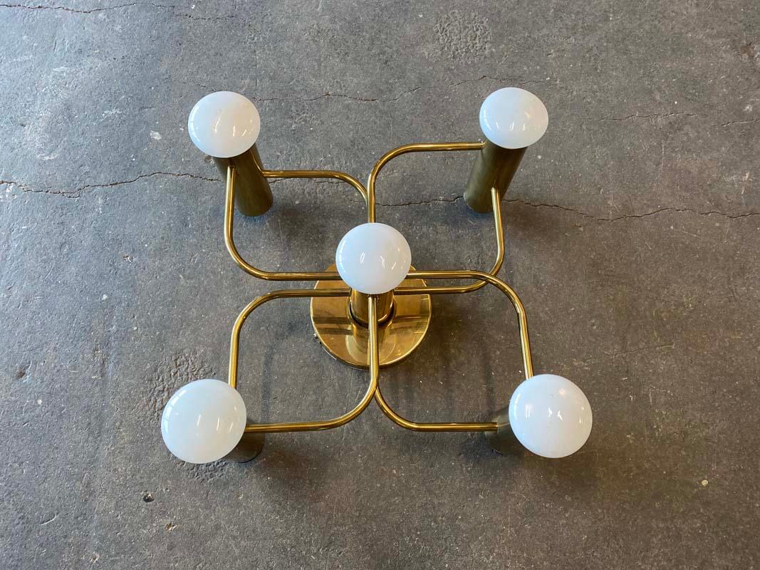 Brass Ceiling or Wall Lamp, Chandelier, France, 1960s In Good Condition In Hamburg, DE