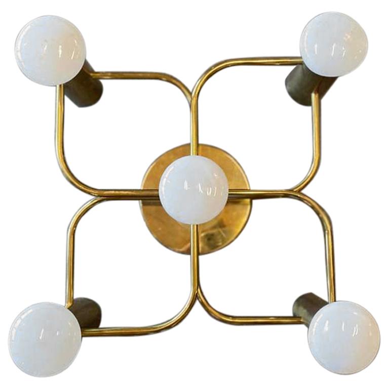 Brass Ceiling or Wall Lamp, Chandelier, France, 1960s