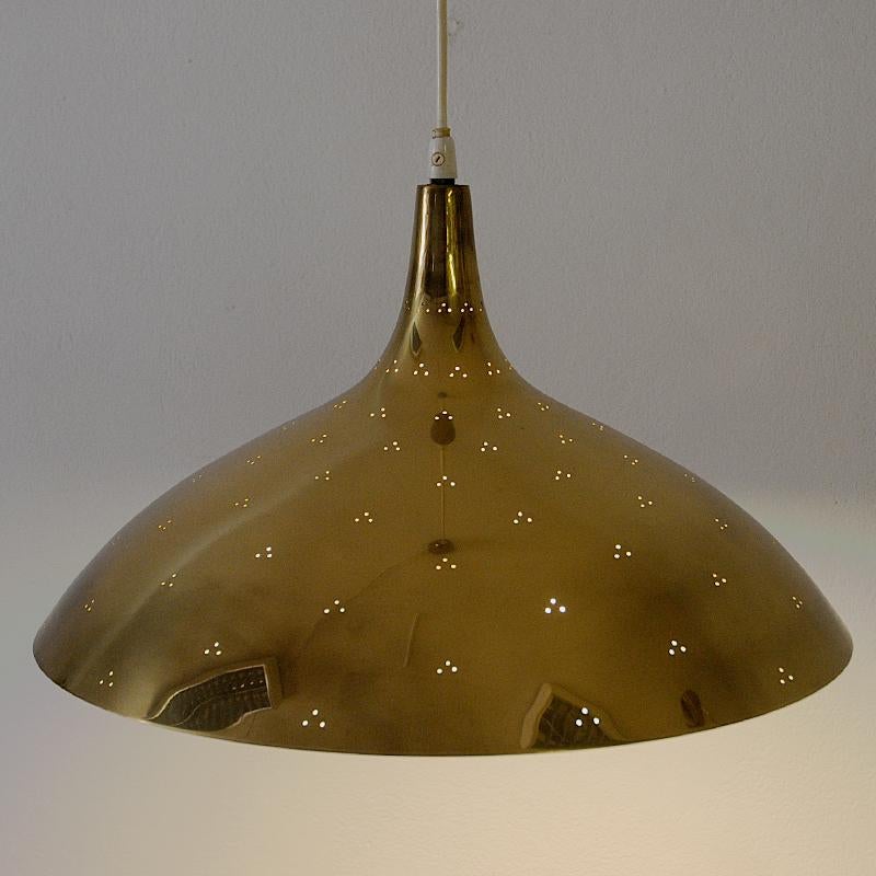 Finnish Brass Ceiling midcentury Pendant by Paavo Tynell for Idman, Finland 1950s