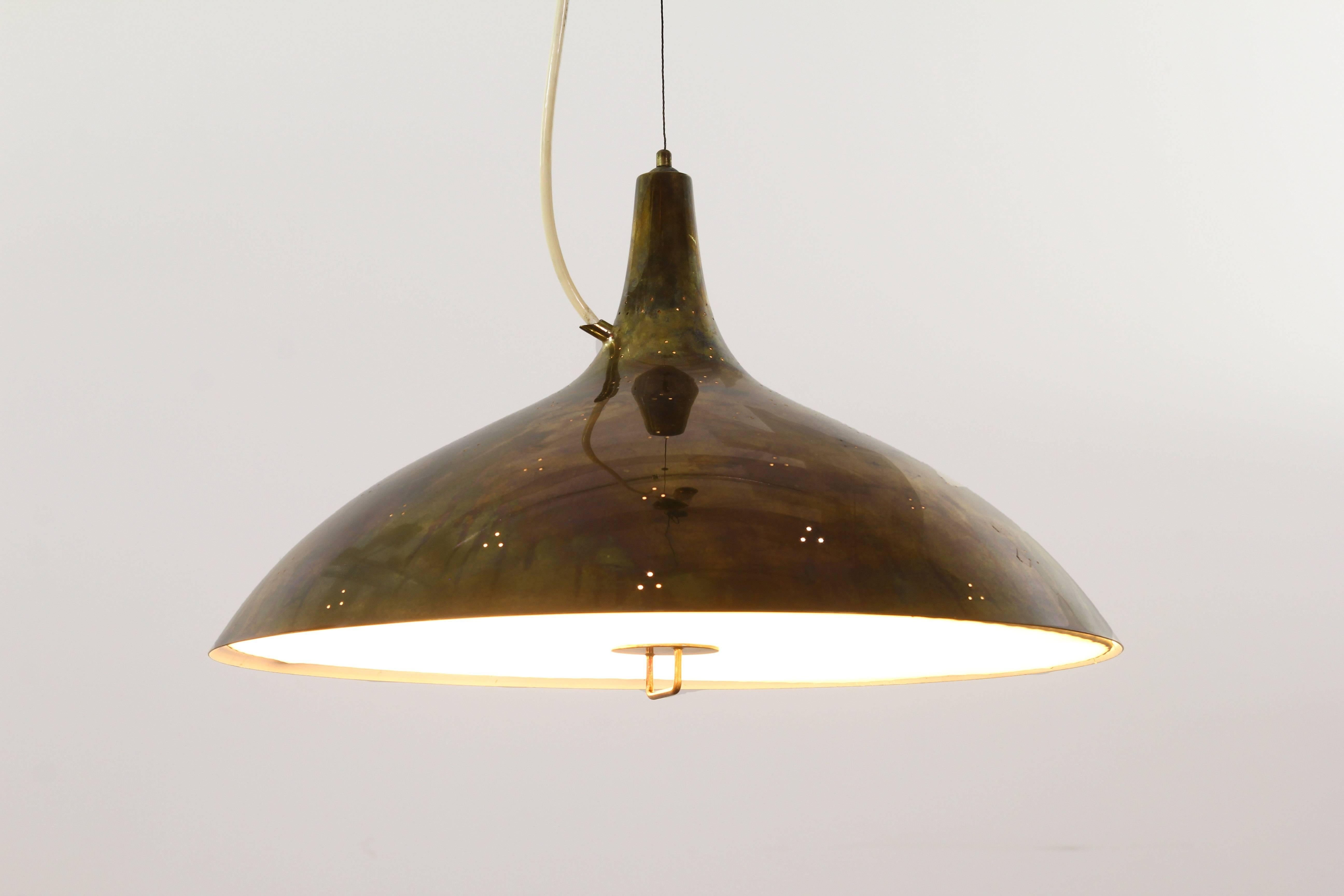 Finnish Brass Ceiling Pendant Lamp by Paavo Tynell for Taito Oy , Finland For Sale