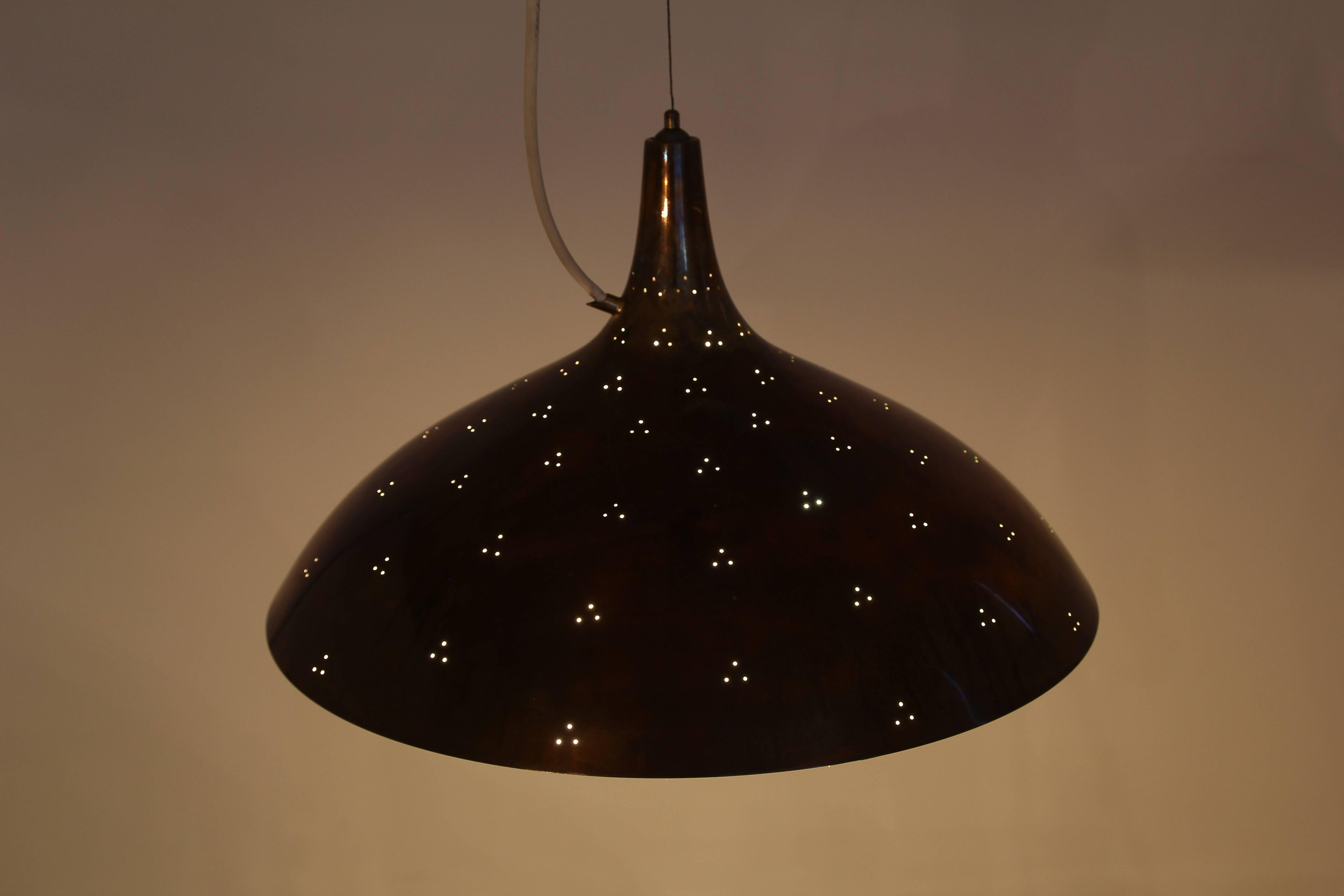 20th Century Brass Ceiling Pendant Lamp by Paavo Tynell for Taito Oy , Finland For Sale