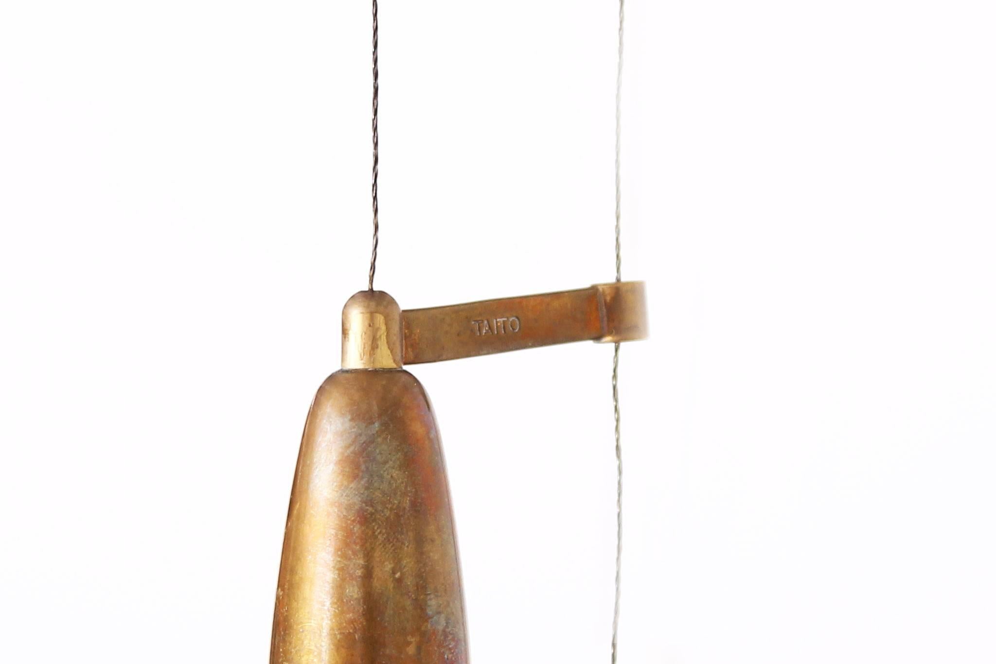Brass Ceiling Pendant Lamp by Paavo Tynell for Taito Oy , Finland For Sale 2