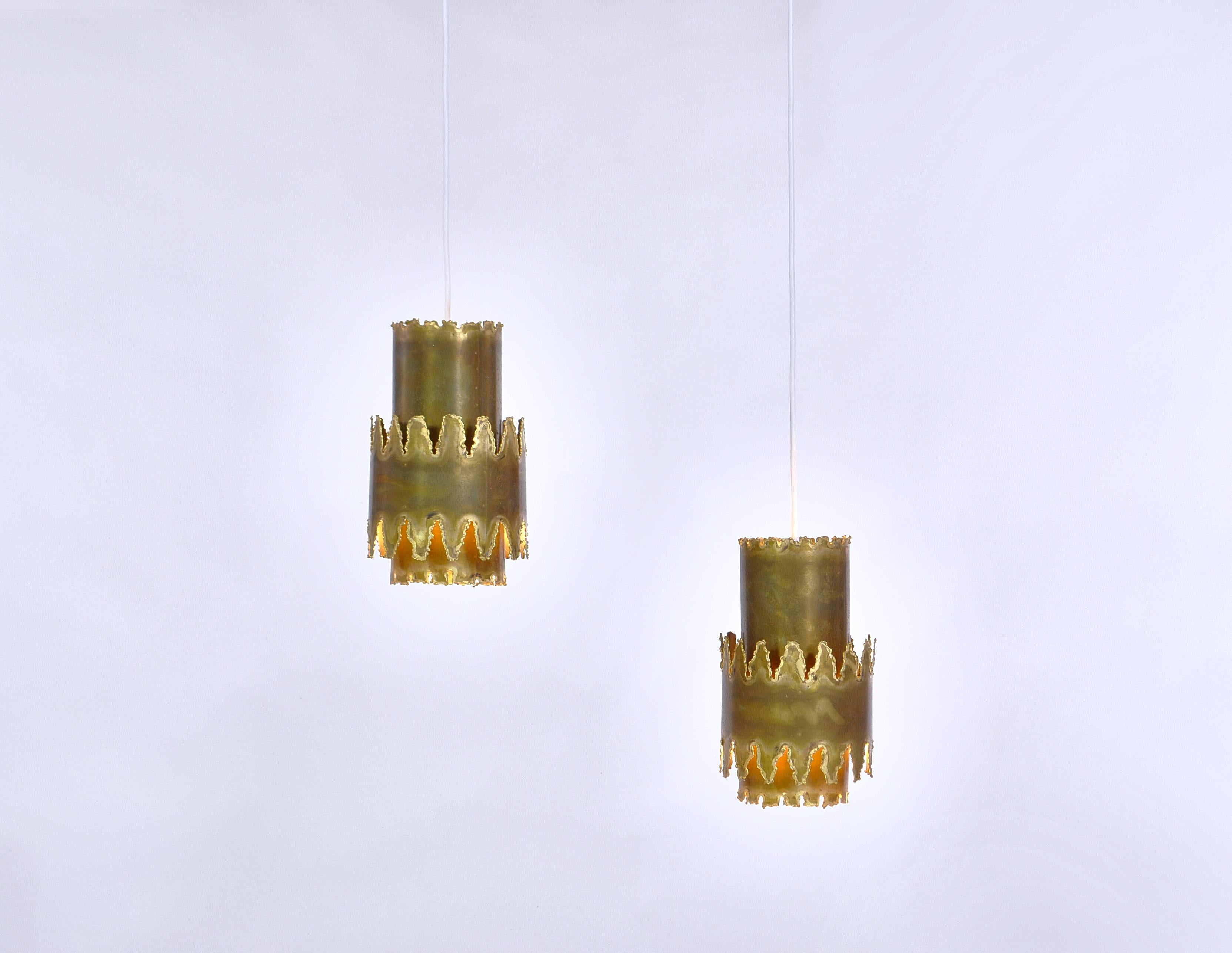 Mid-20th Century Brass Celing Pendants in Brutalist Style by Svend Aage Holm Sørensen, 1960s For Sale
