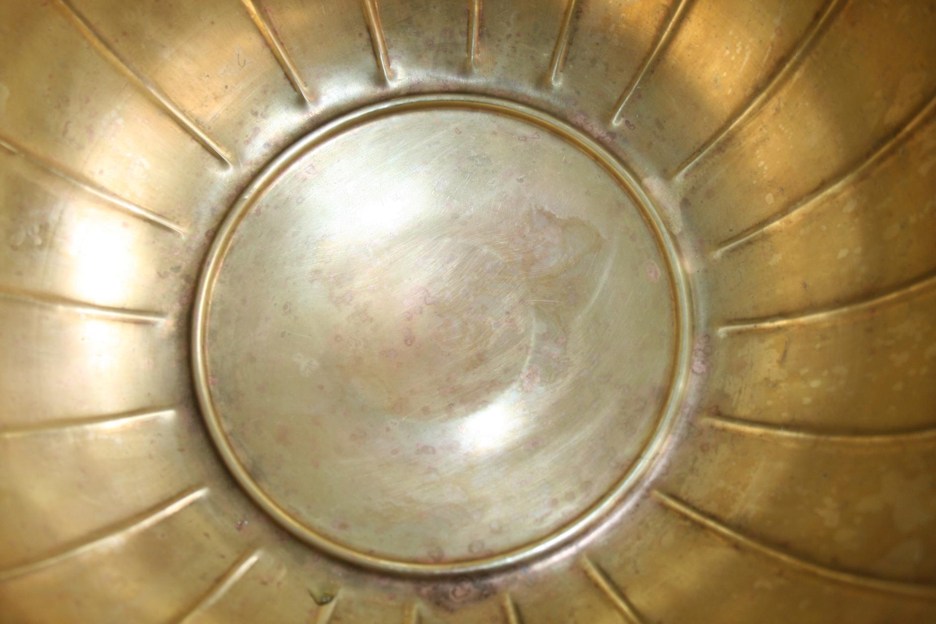 Brass Wine Cooler Footed Bowl in the Manner of Josef Hoffmann In Good Condition In Mombuey, Zamora