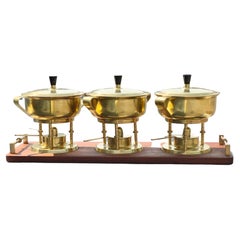 Brass Chafing Dish Set by Tommi Parzinger for Dorlyn Silversmiths