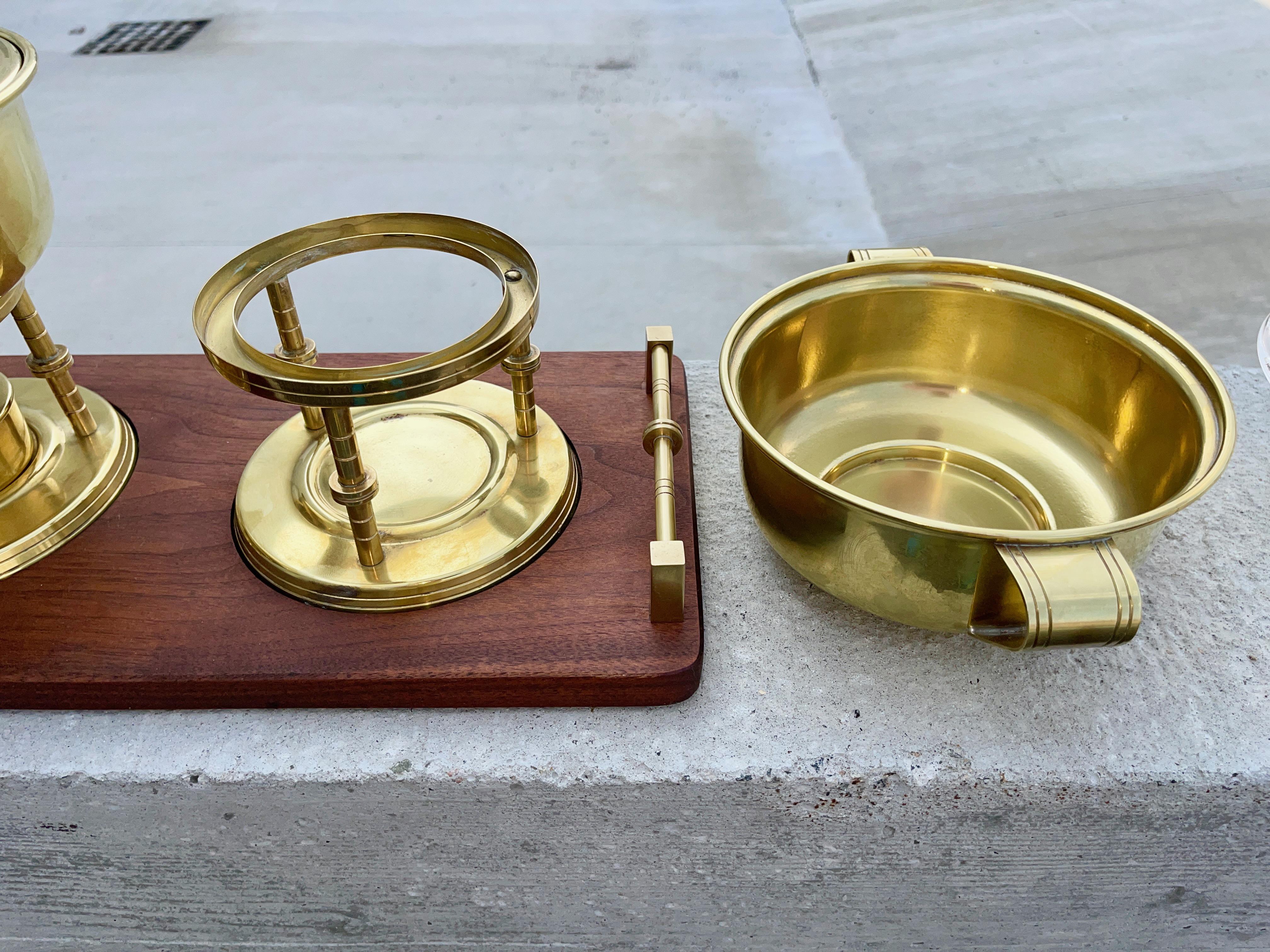 Brass Chafing Dish Set by Tommi Parzinger for Dorlyn Silversmiths  3