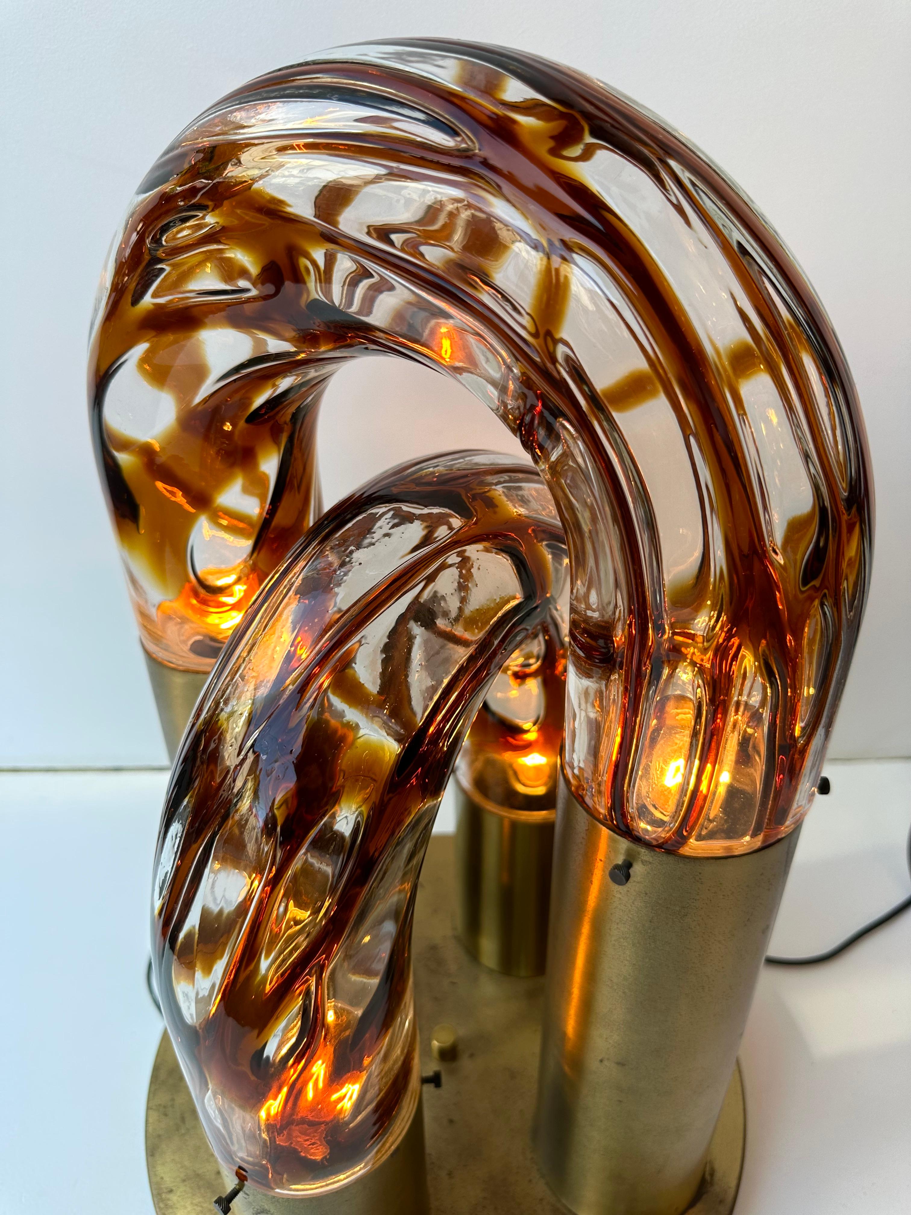 Lampe à chaîne en laiton de Murano par Aldo Nason pour Mazzega, Italie, 1970 4