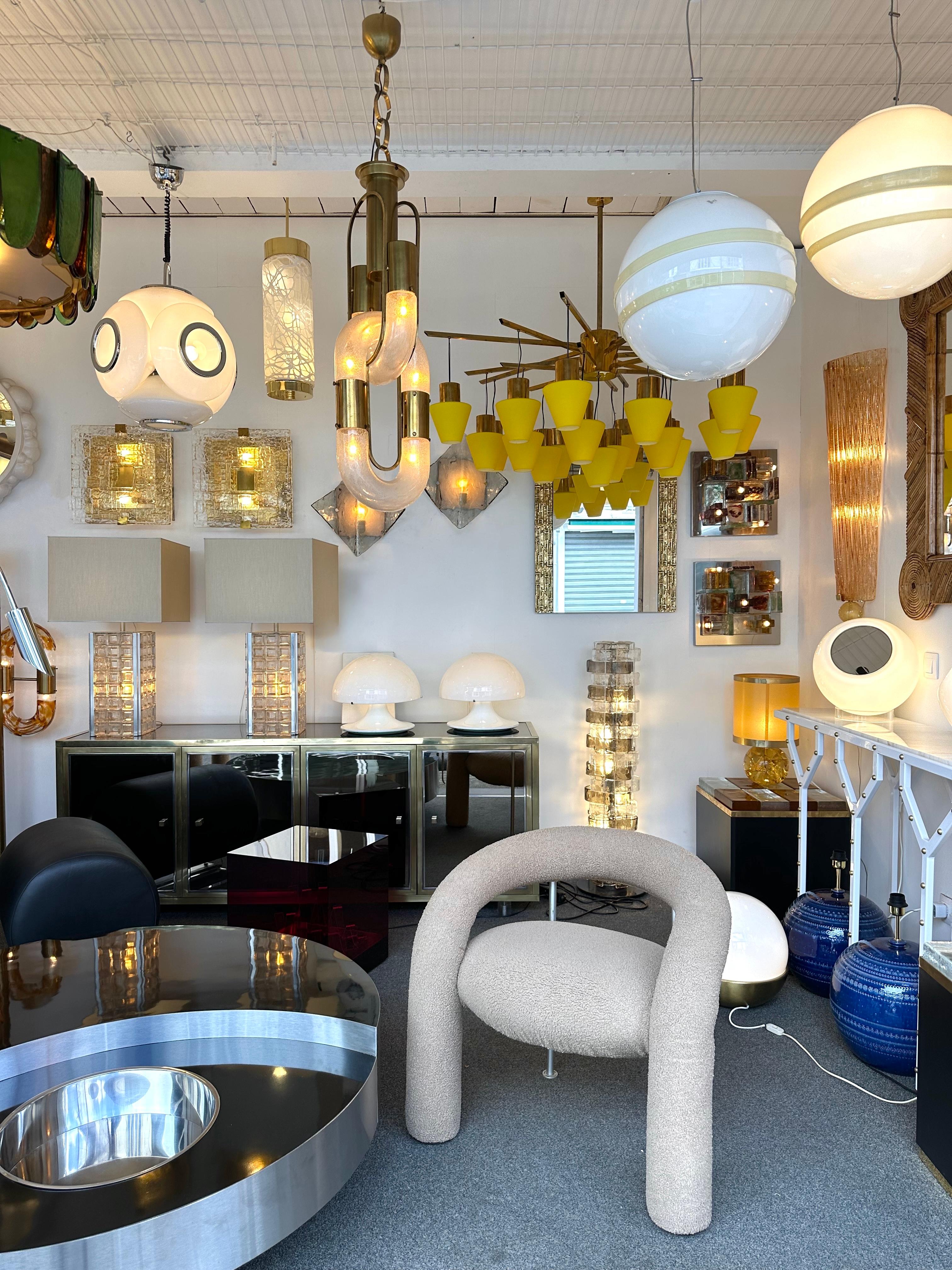 Kettenanhänger aus Messing Murano Glas von Aldo Nason für Mazzega Italien, 1970er Jahre im Angebot 5