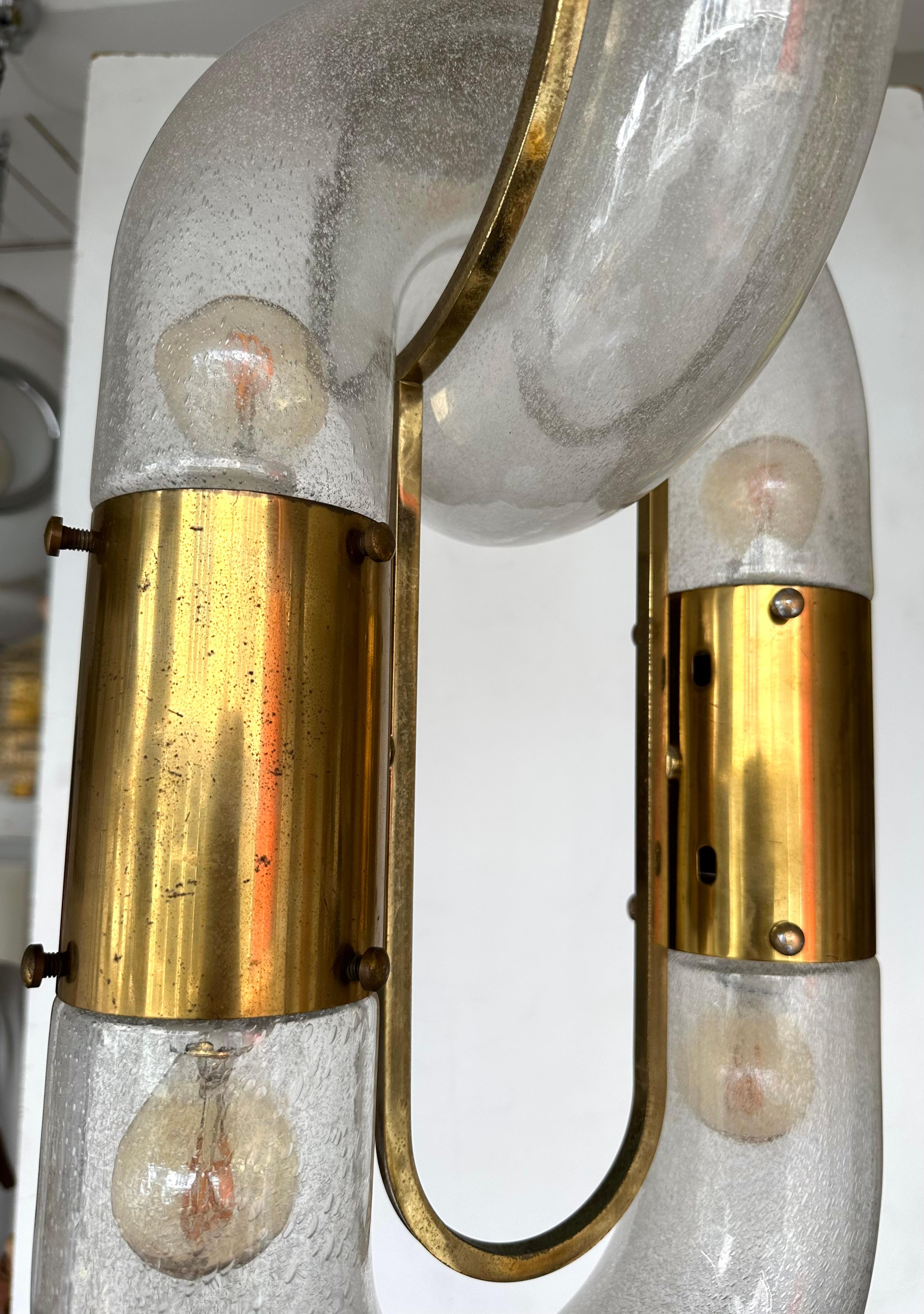 Kettenanhänger aus Messing Murano Glas von Aldo Nason für Mazzega Italien, 1970er Jahre (Space Age) im Angebot