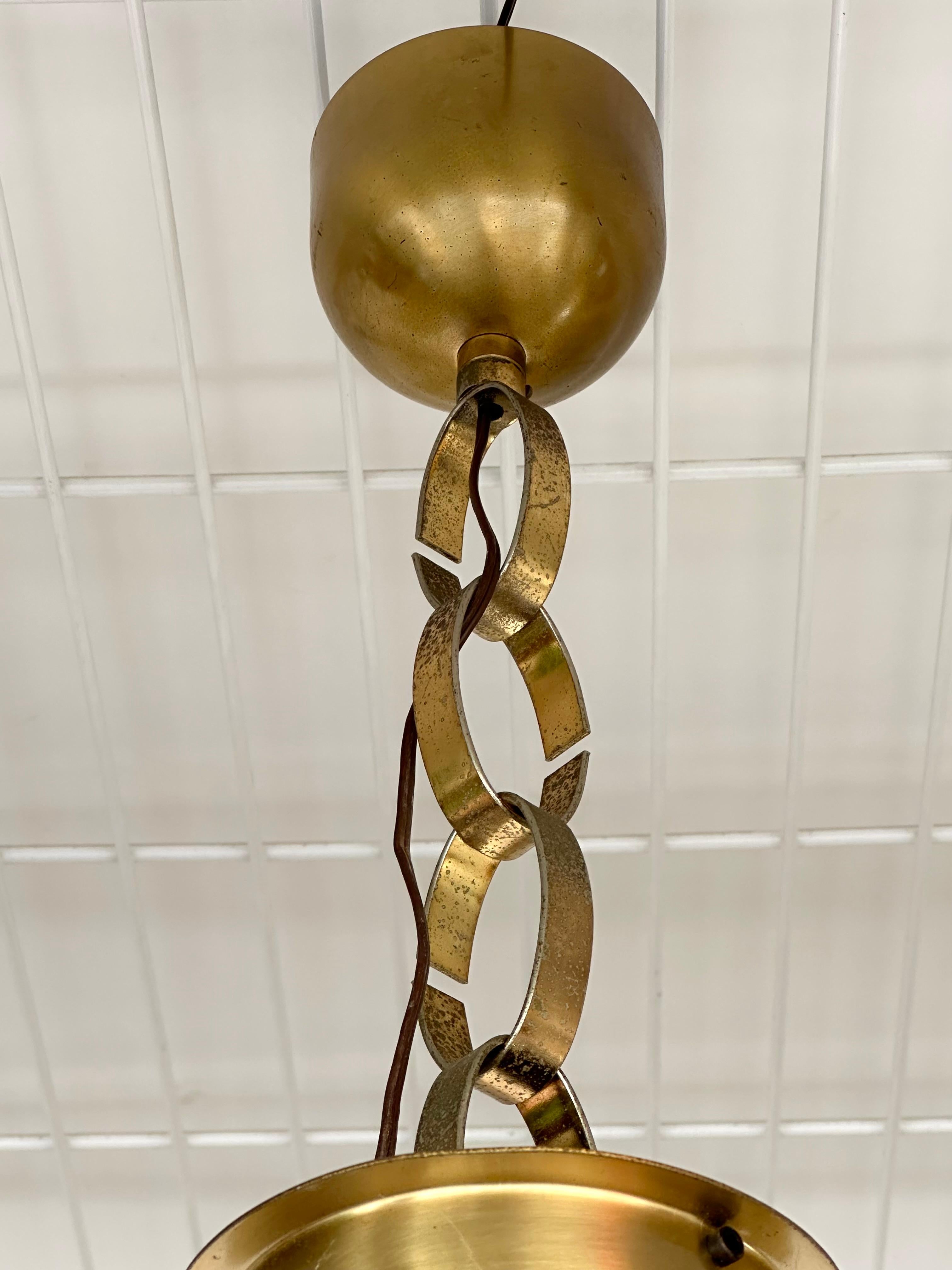 Kettenanhänger aus Messing Murano Glas von Aldo Nason für Mazzega Italien, 1970er Jahre (Italienisch) im Angebot