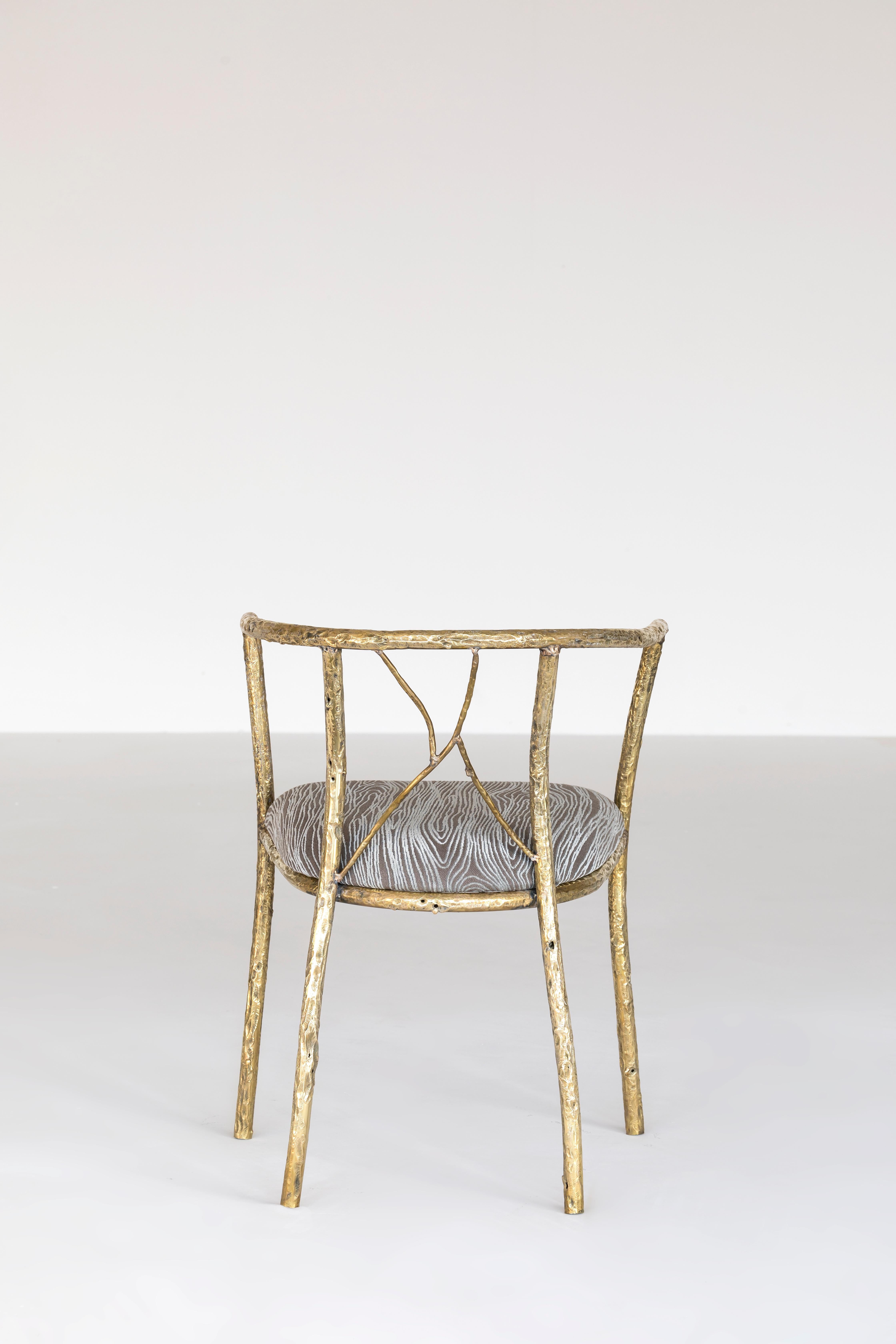 Organic Modern Brass Chair by Samuel Costantini For Sale