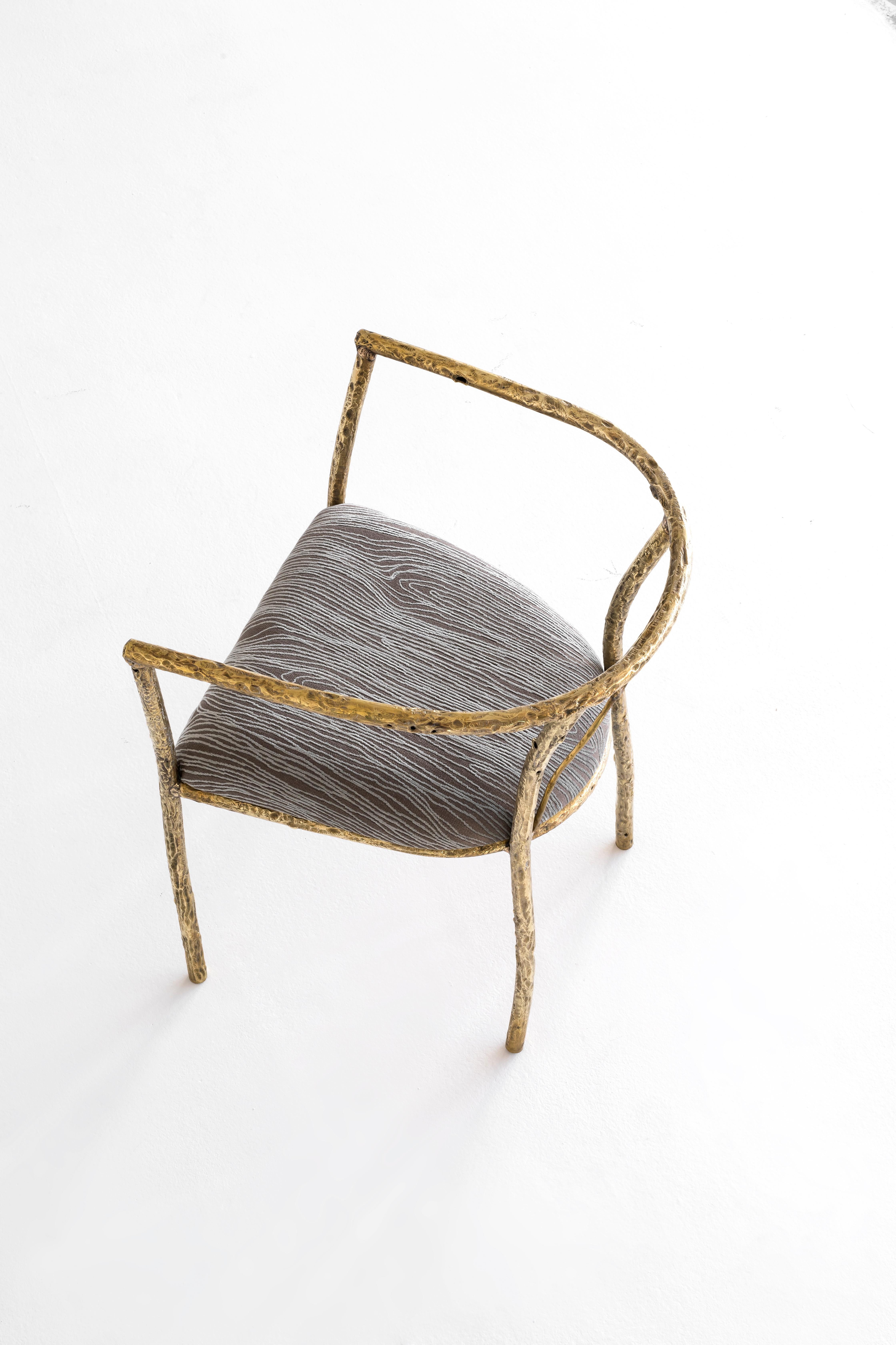 Italian Brass Chair by Samuel Costantini For Sale