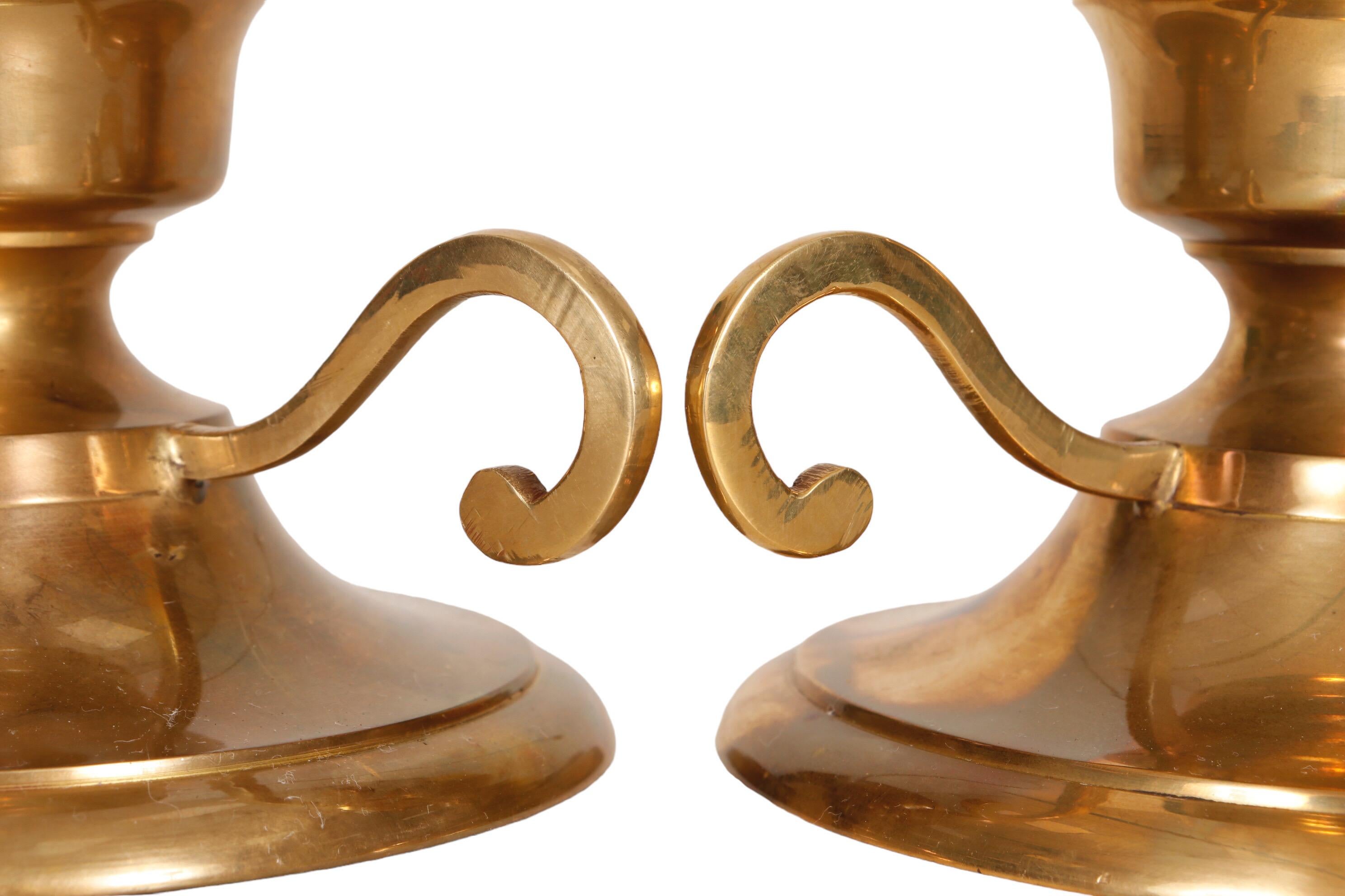 Brass Chamber Stick Candle Holders - a Pair 1