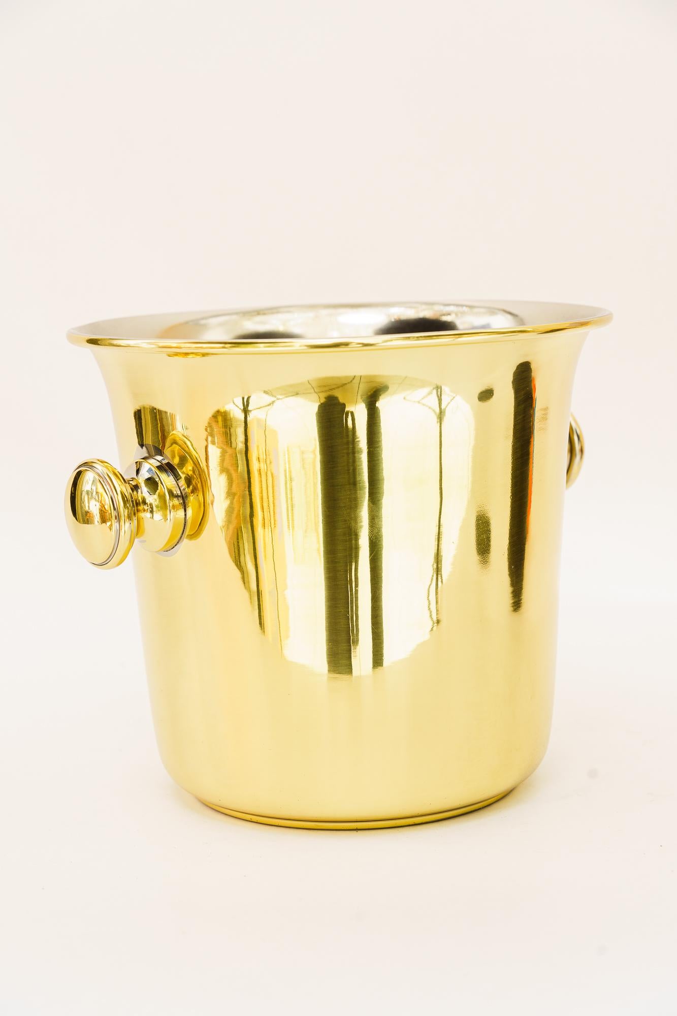 Brass Champagne Bucket vienna around 1950s
Brass polished and stove enameled