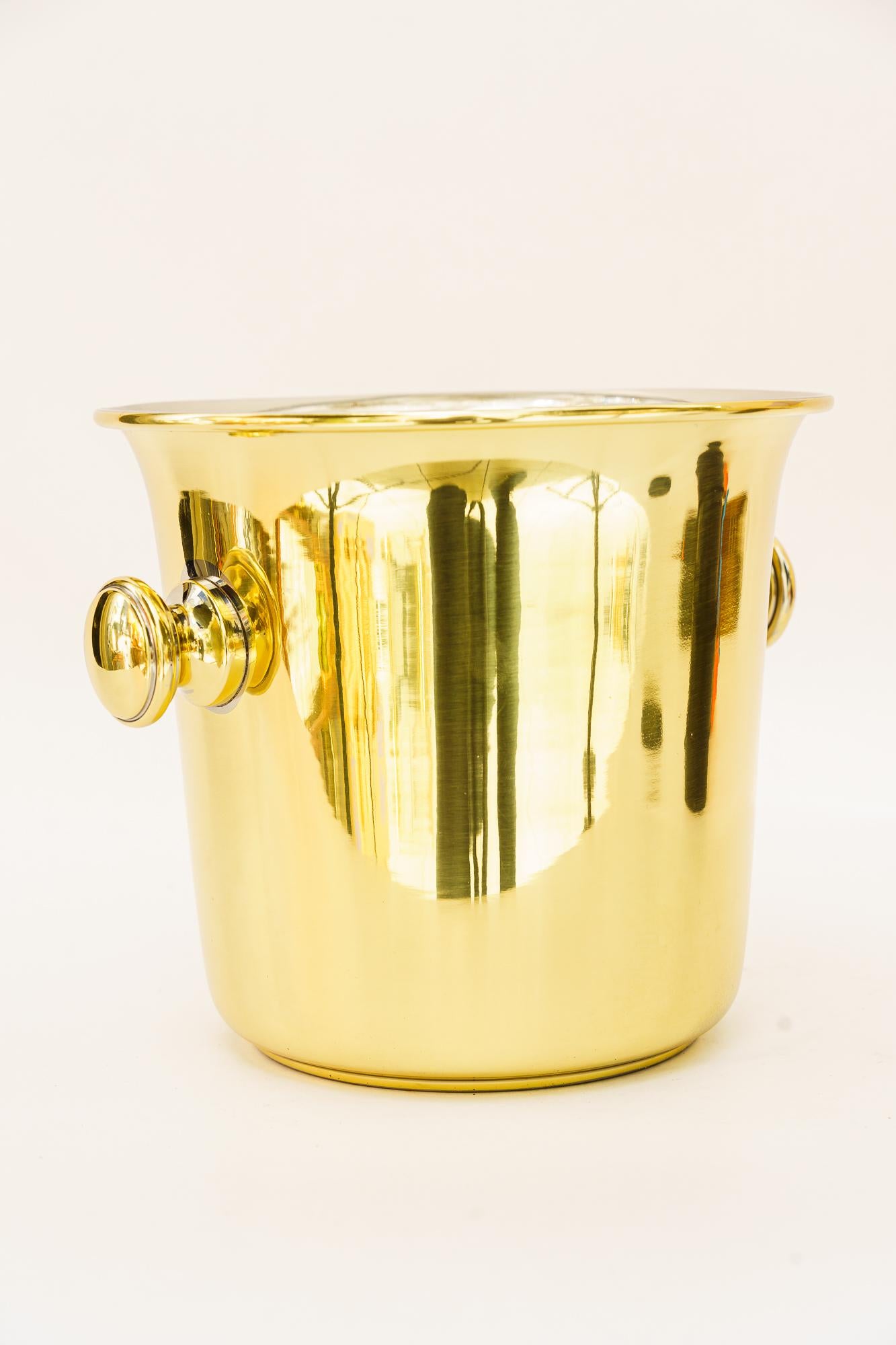 Austrian Brass Champagne Bucket vienna around 1950s For Sale