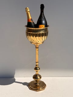 Brass Champagne Cooler and Planter, Vintage Serveware, 1970s Design