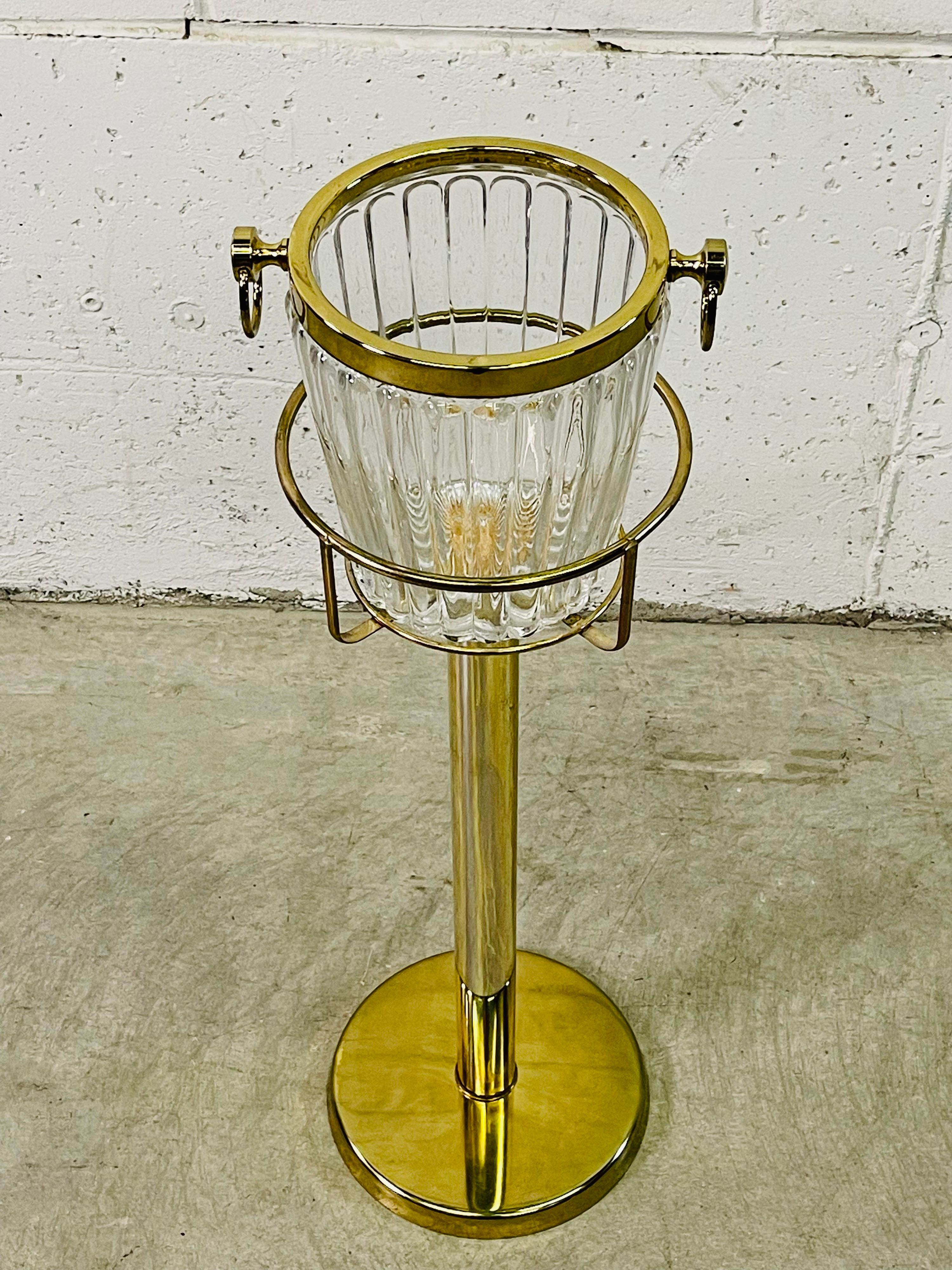 brass champagne bucket with stand