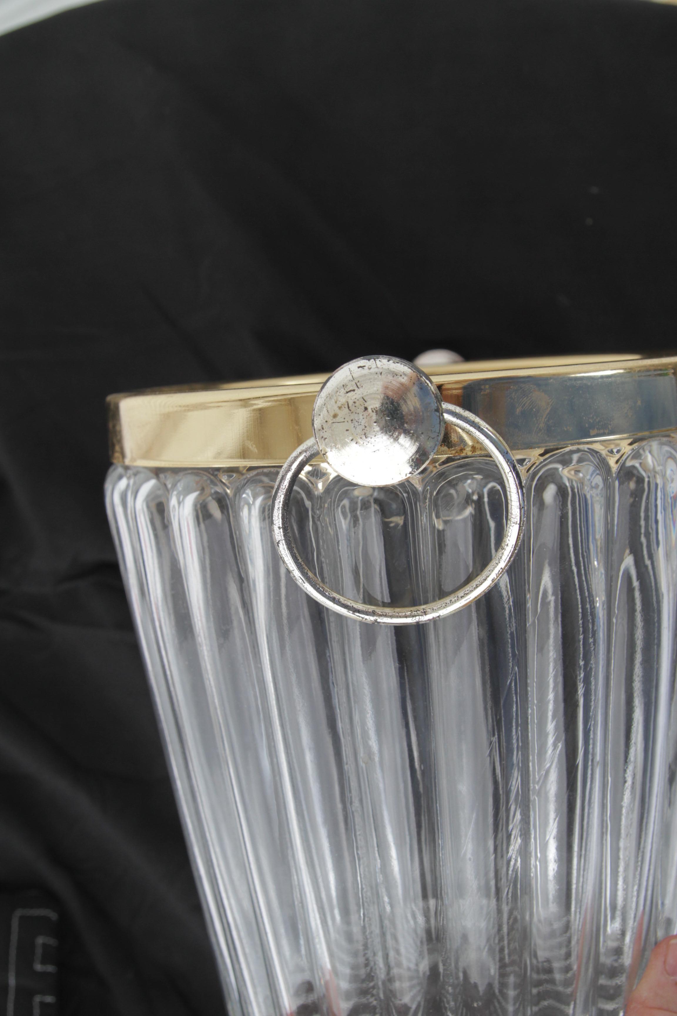 Laiton Stand pour champagne et seau à glace en laiton en vente