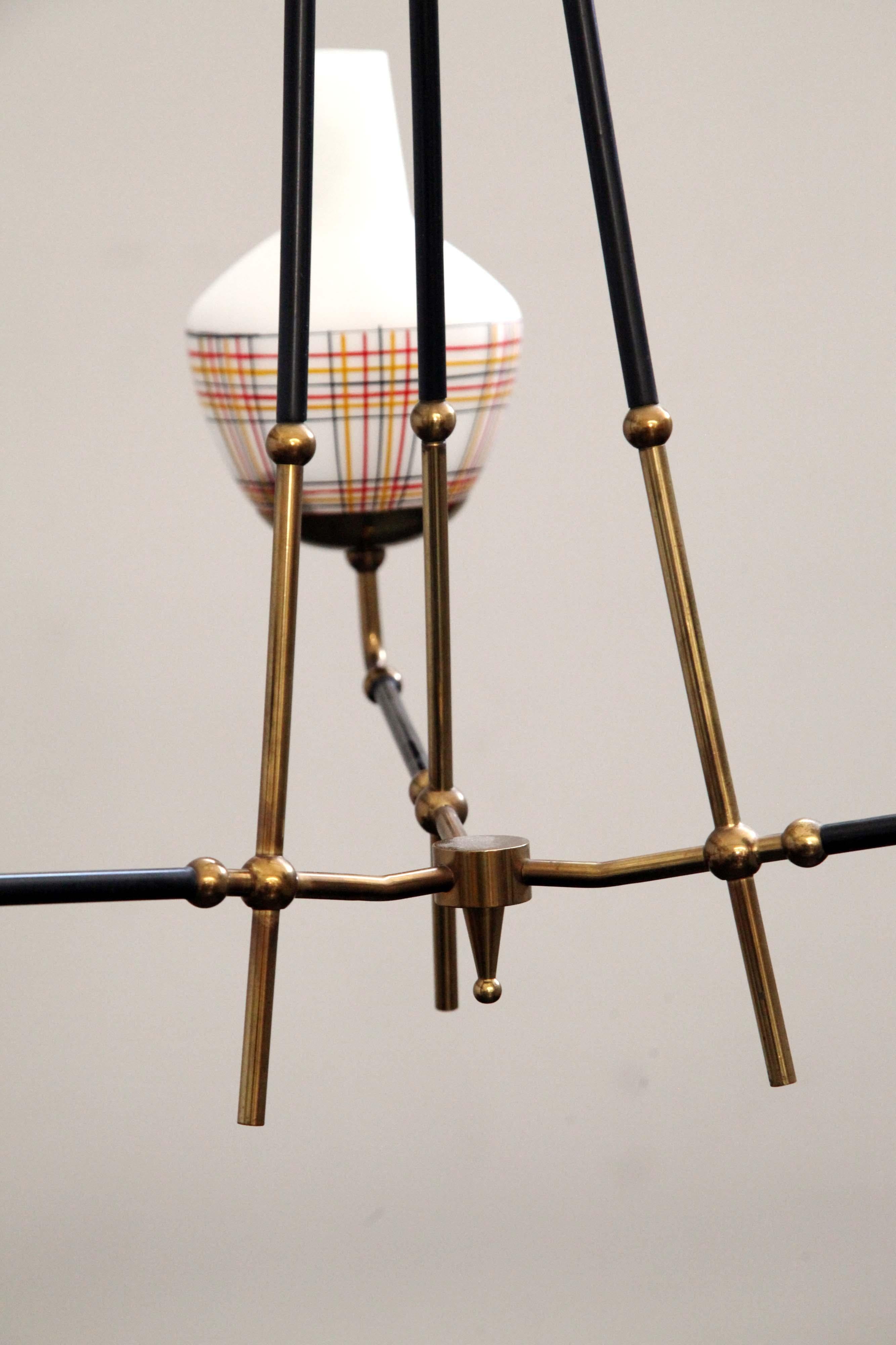 Lampadario in ottone, anni '50 In condizioni buone in vendita a Montelabbate, PU