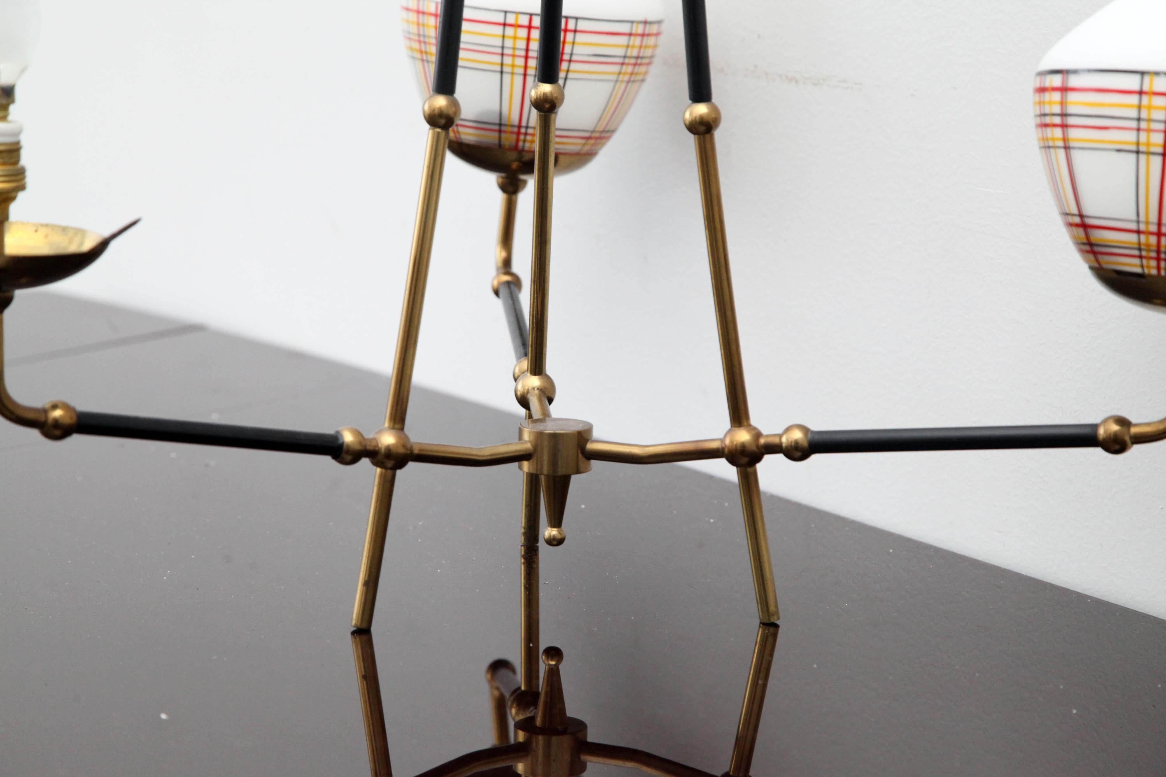 Lampadario in ottone, anni '50 in vendita 1