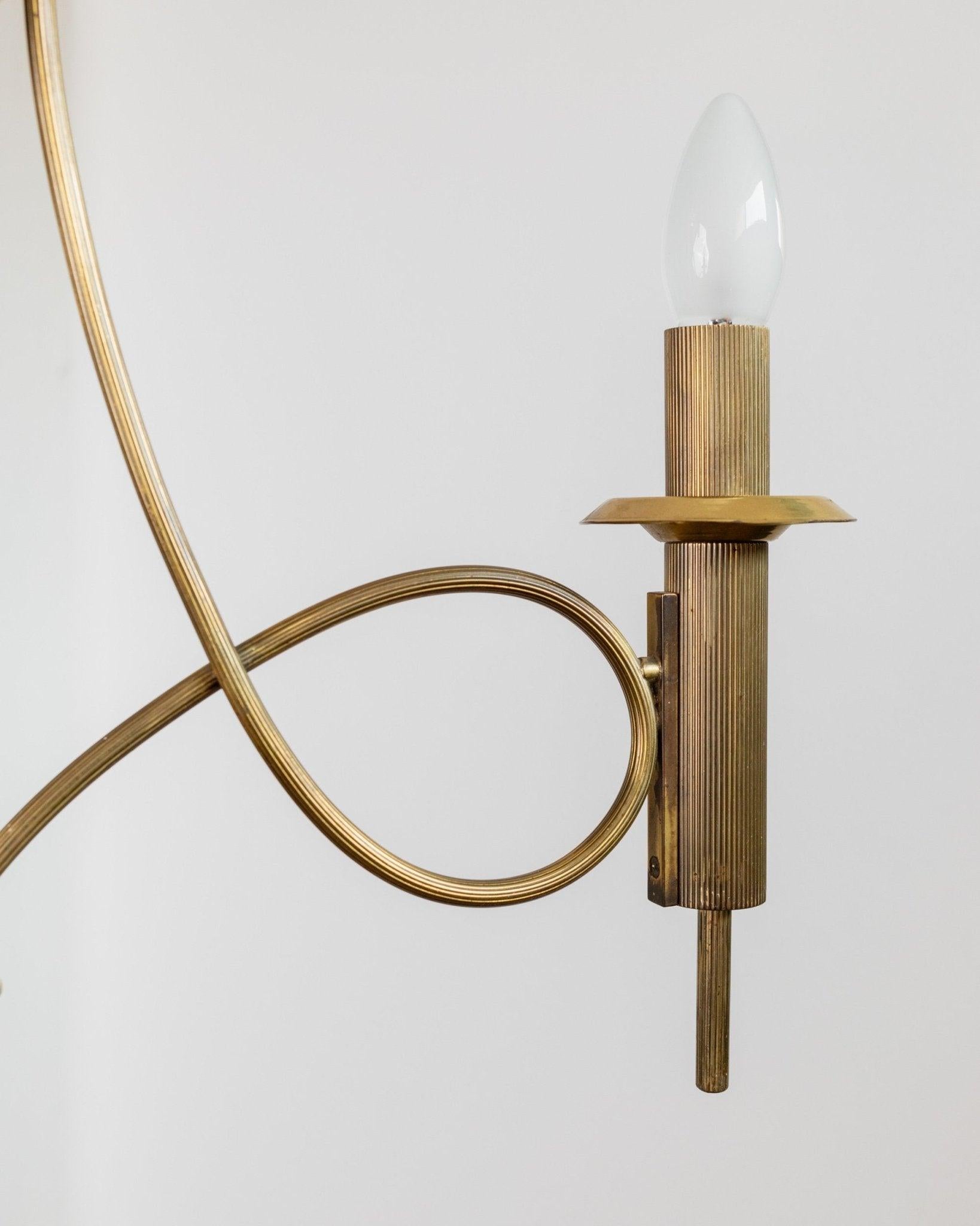 Lámpara de techo antigua de latón con 3 luces, años 30 Latón en venta