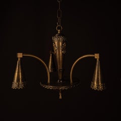 Brass Chandelier Attributed to Dagobert Peche, Wiener Werkstätte, 1915