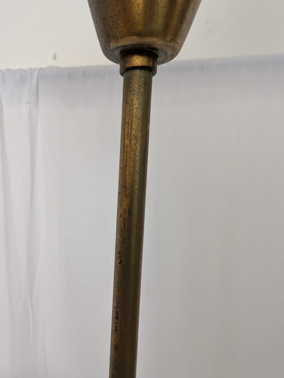 Brass Chandelier by Angelo Lelii for Arredoluce, 1951 Martillado en venta
