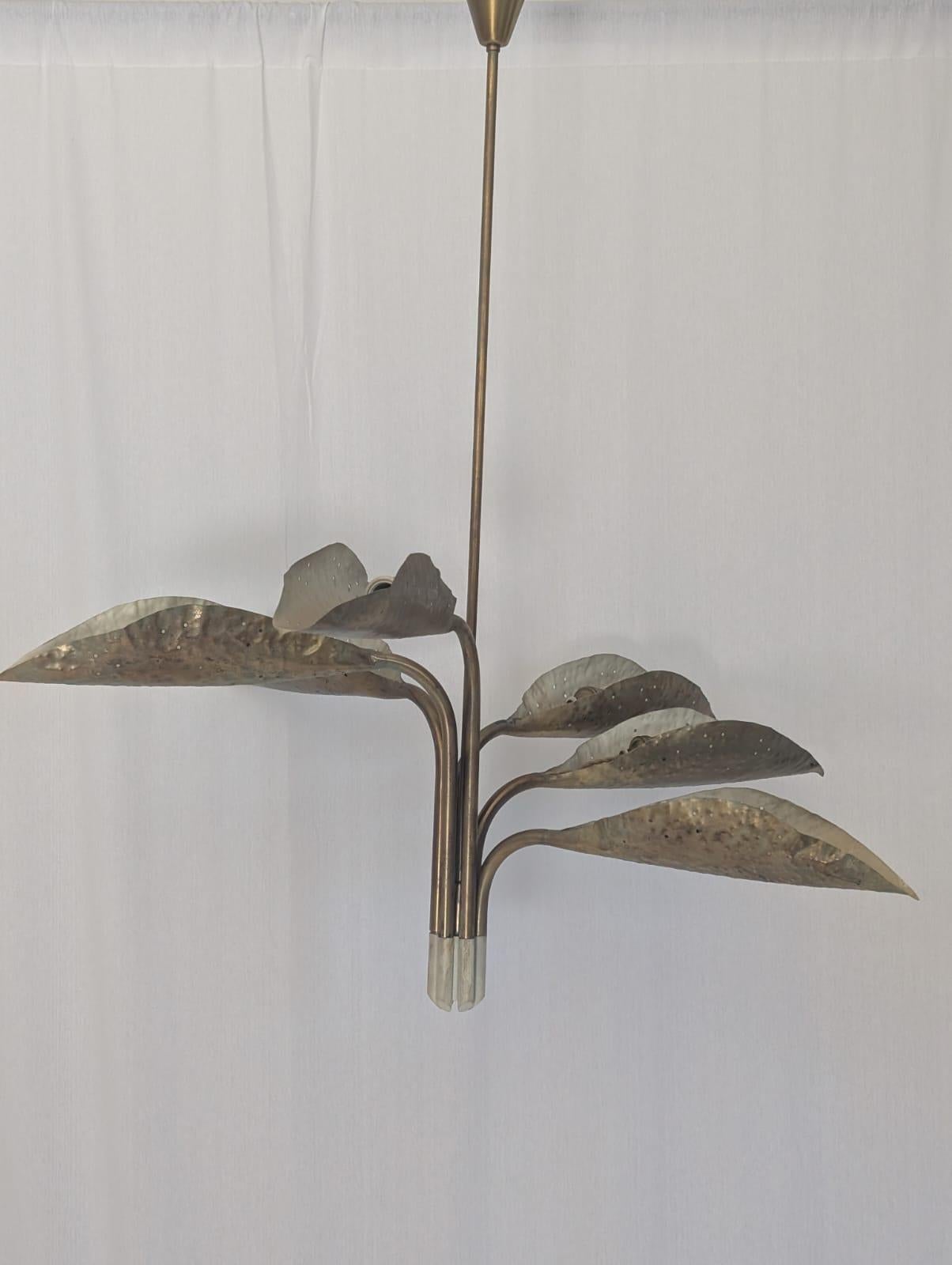Brass Chandelier by Angelo Lelii for Arredoluce, 1951 Mid-20th Century en venta