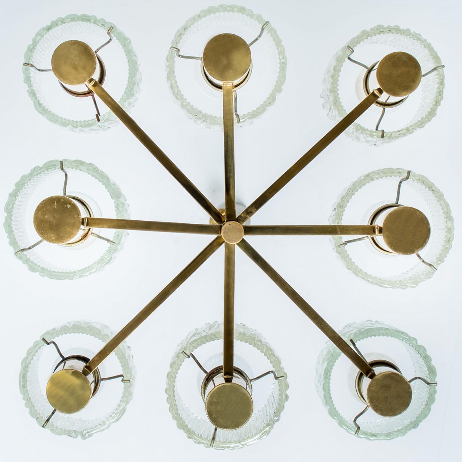 Lampadario in ottone di Carl Fagerlund per Orrefors, anni '60 in vendita 2