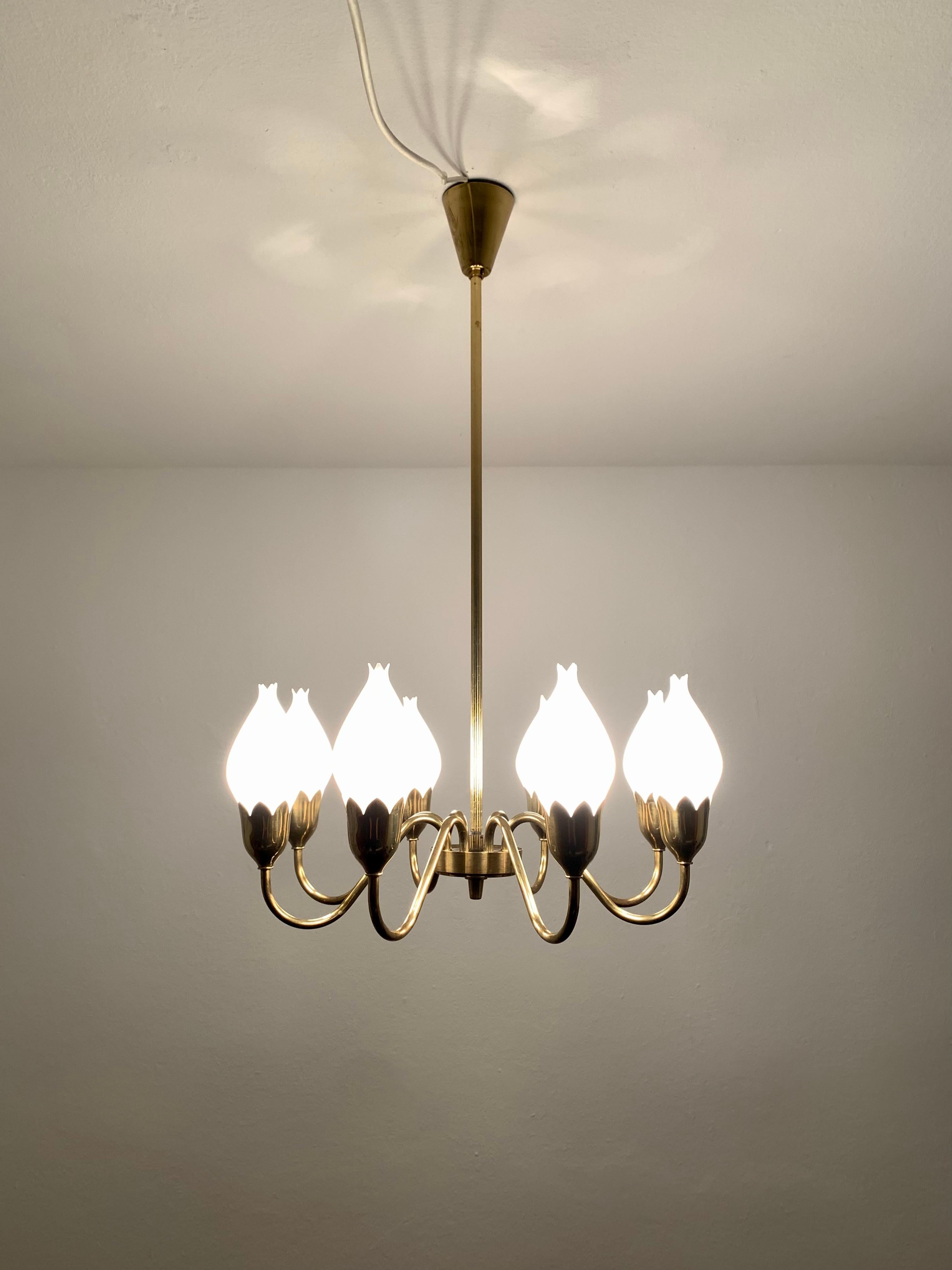 Brass Chandelier by Fog and Morup For Sale 3