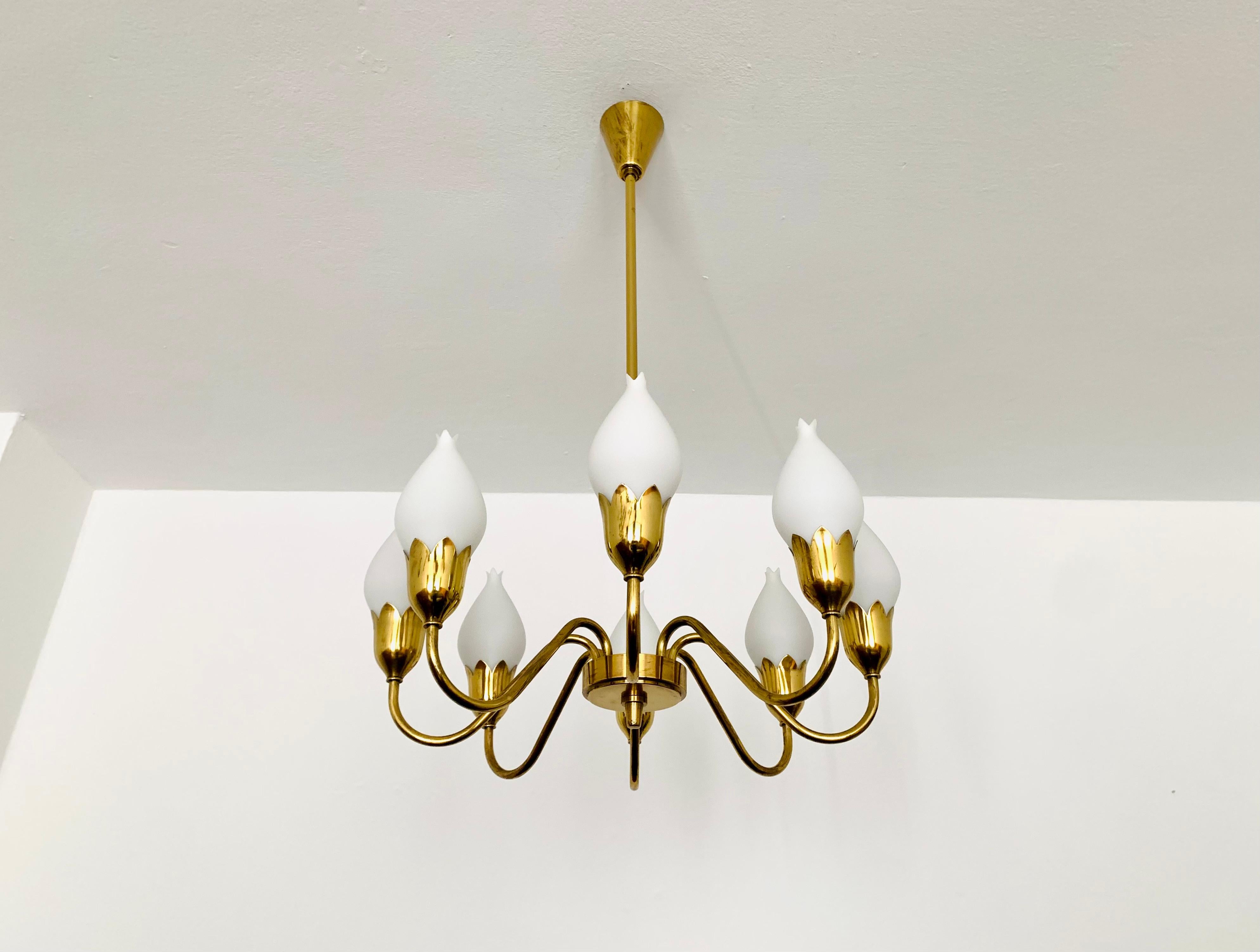 Brass Chandelier by Fog and Morup In Good Condition For Sale In München, DE
