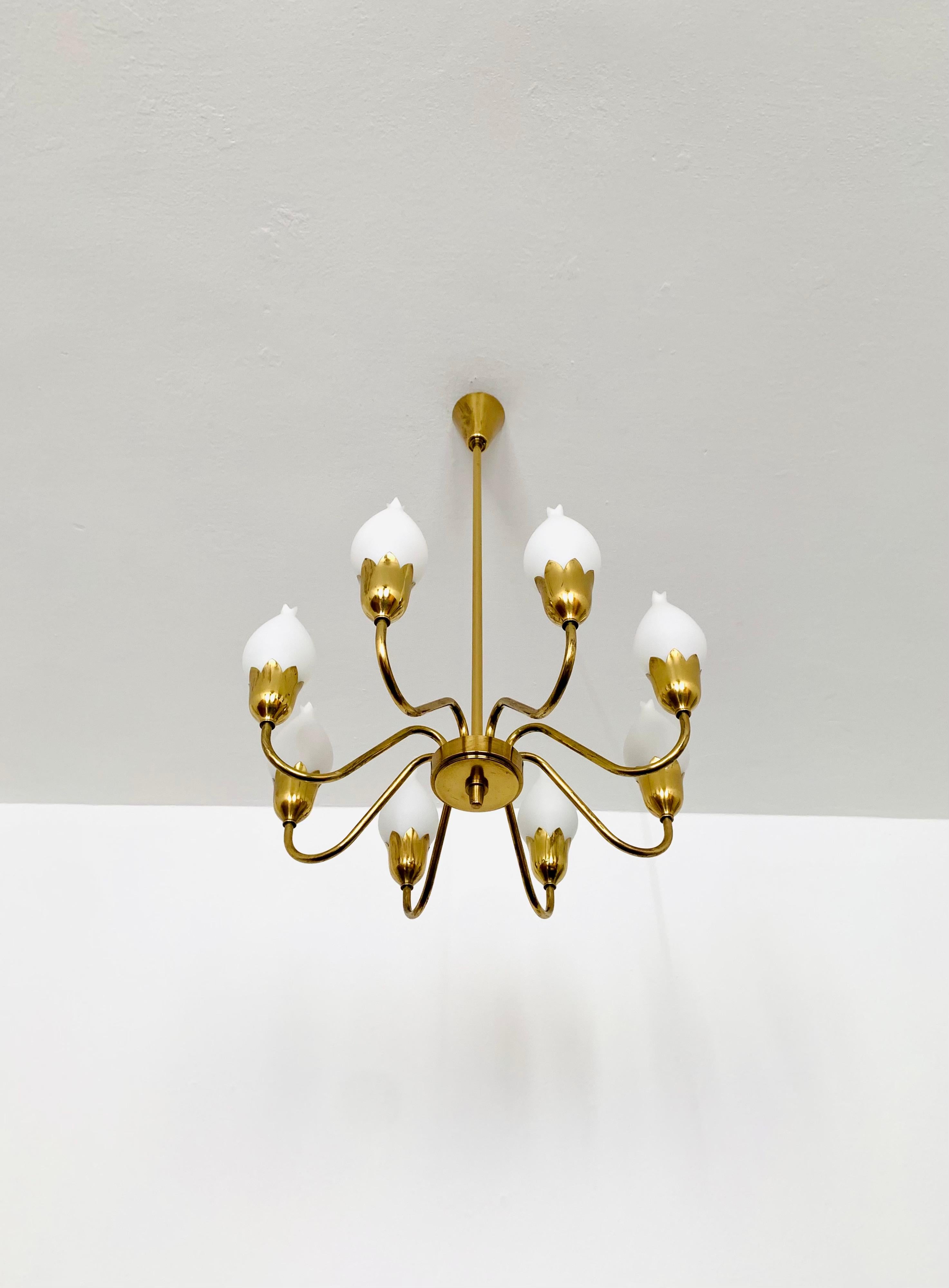Mid-20th Century Brass Chandelier by Fog and Morup For Sale