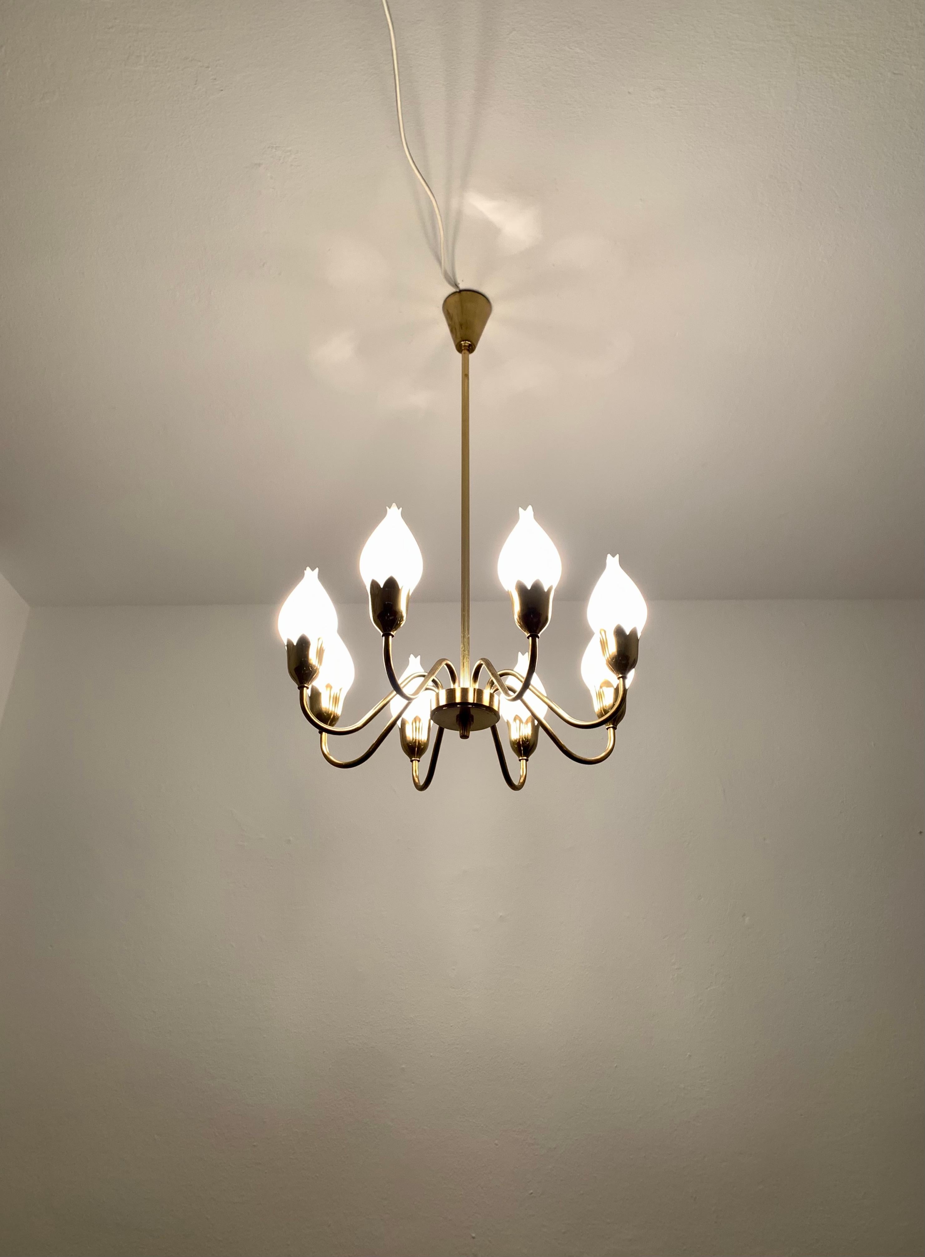 Brass Chandelier by Fog and Morup For Sale 2