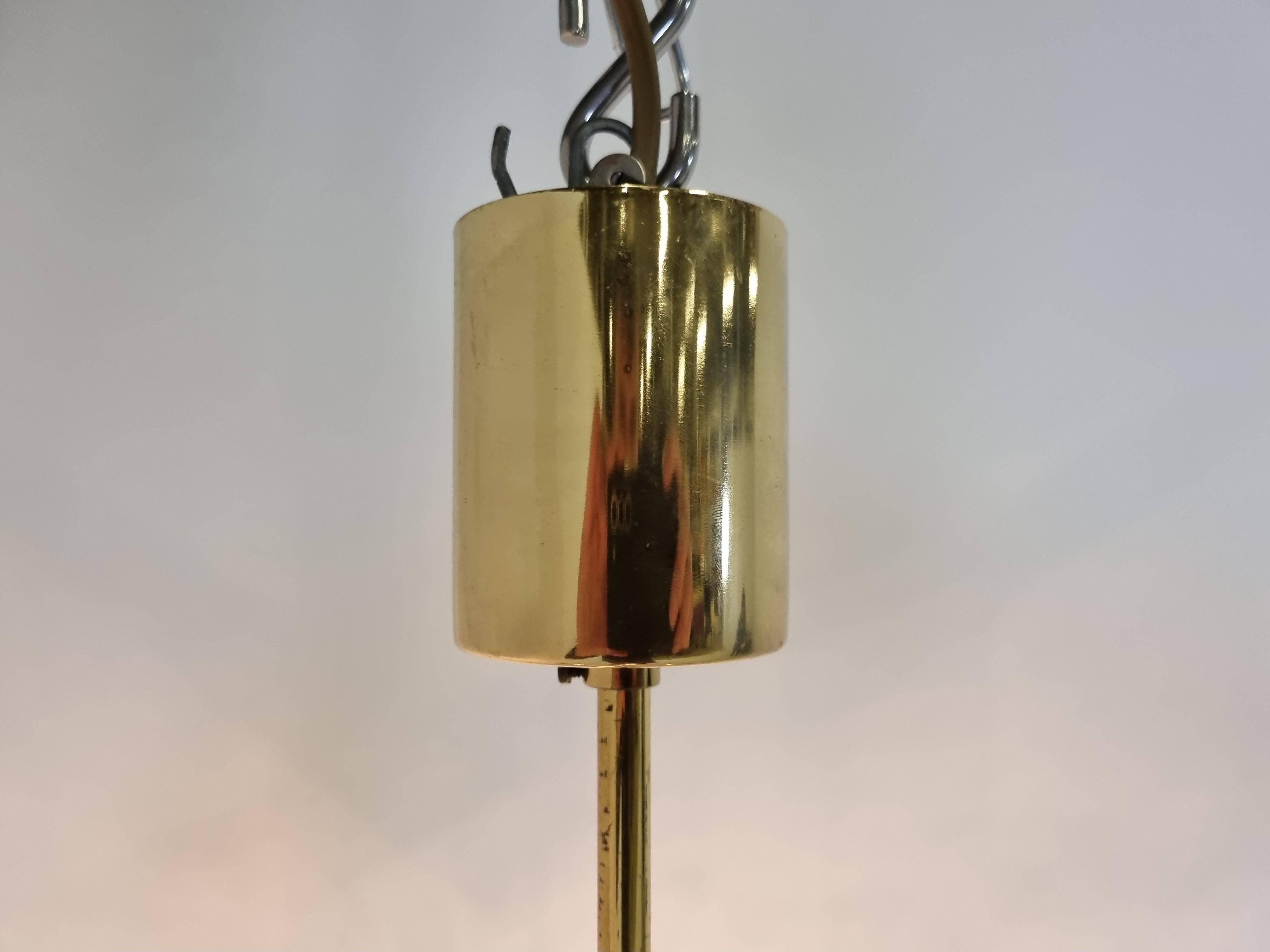 Late 20th Century Brass chandelier by Gaetano Sciolari, 1970s