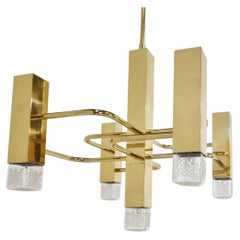 Brass chandelier by Gaetano Sciolari, 1970s