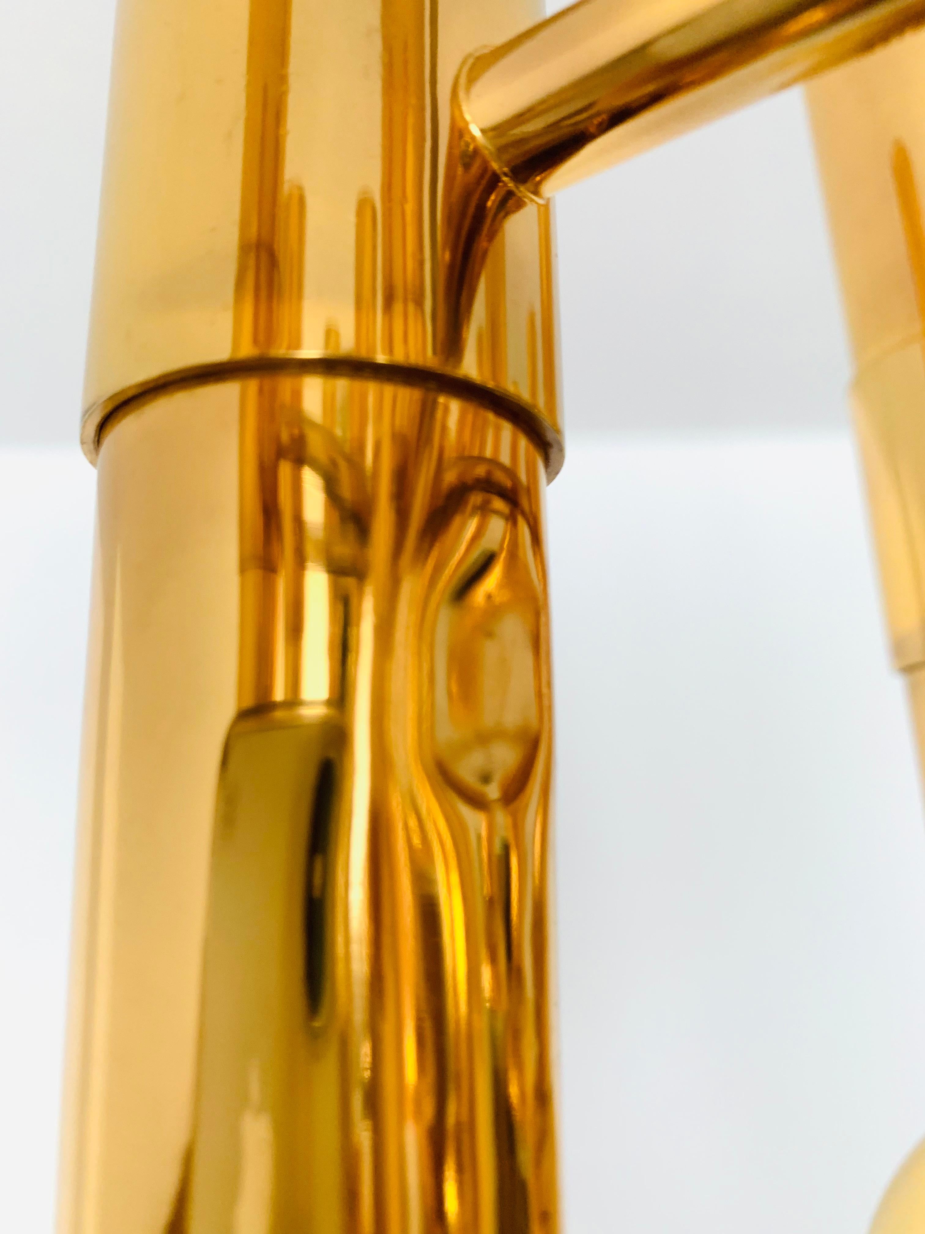 Brass Chandelier by Gaetano Sciolari For Sale 7