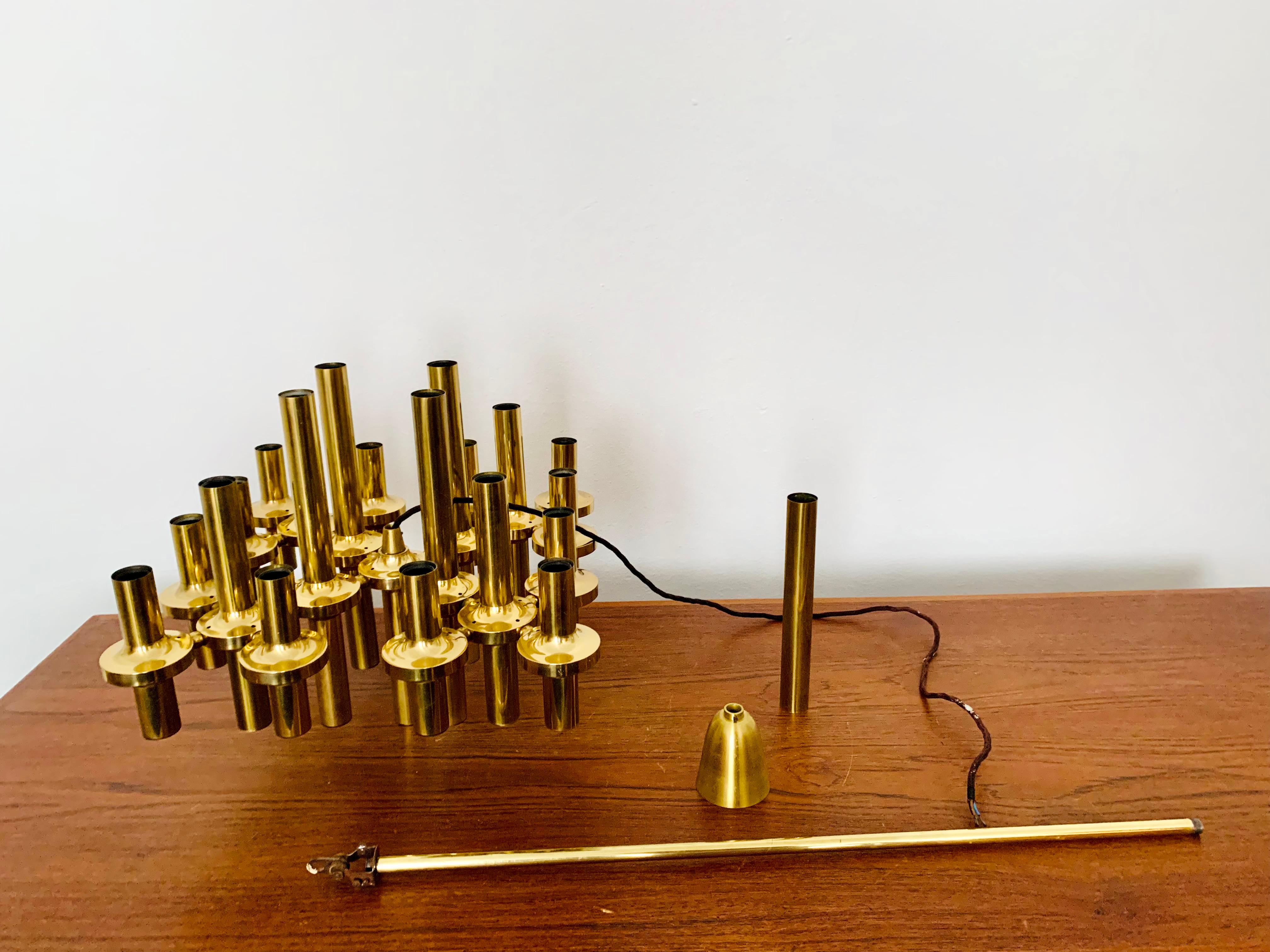 Brass Chandelier by Gaetano Sciolari For Sale 8