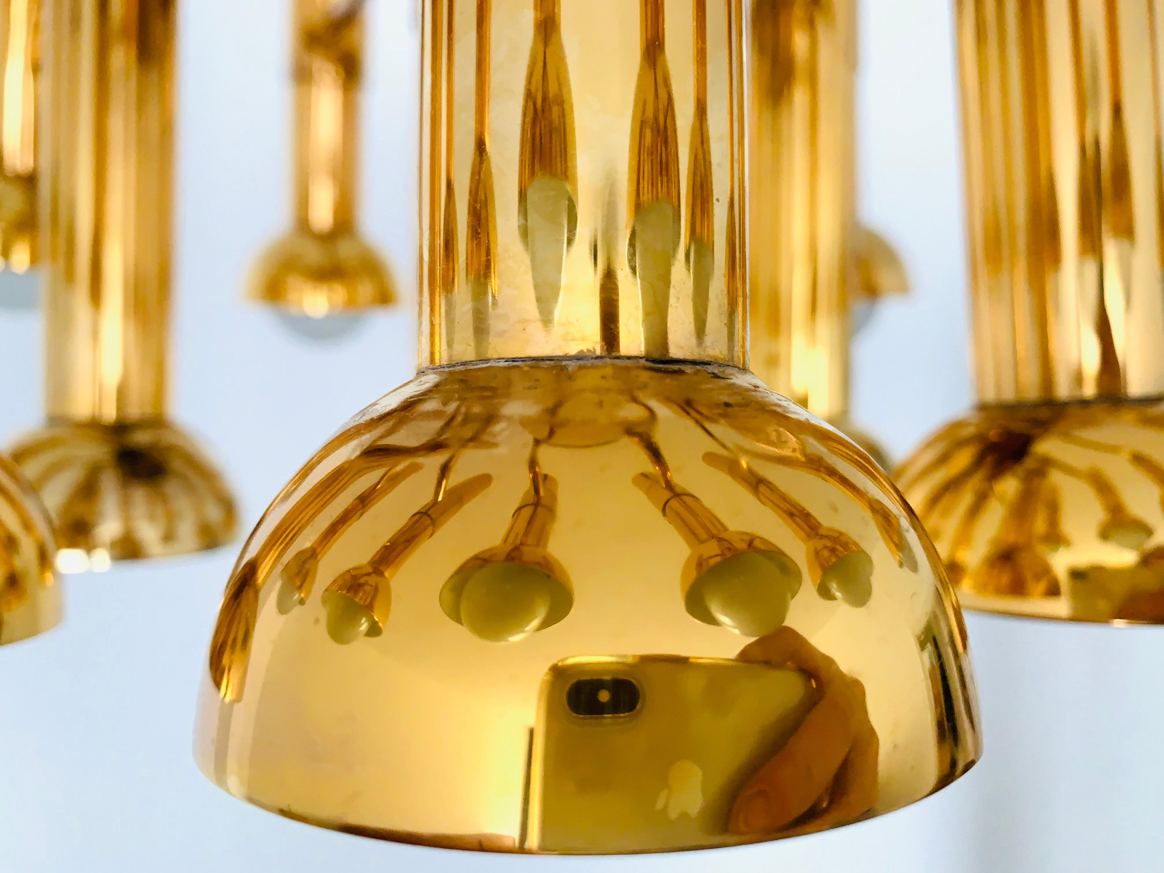 Lampadario in ottone di Gaetano Sciolari in vendita 7
