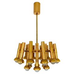 Brass Chandelier by Gaetano Sciolari