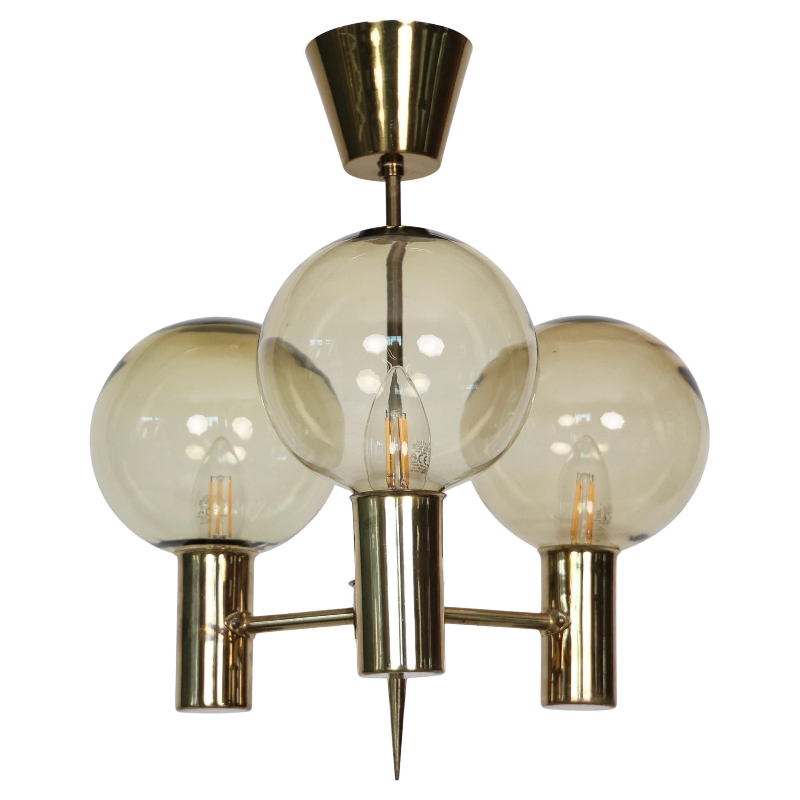 Brass Chandelier by Hans-Agne Jakobsson, 1960s, Sweden