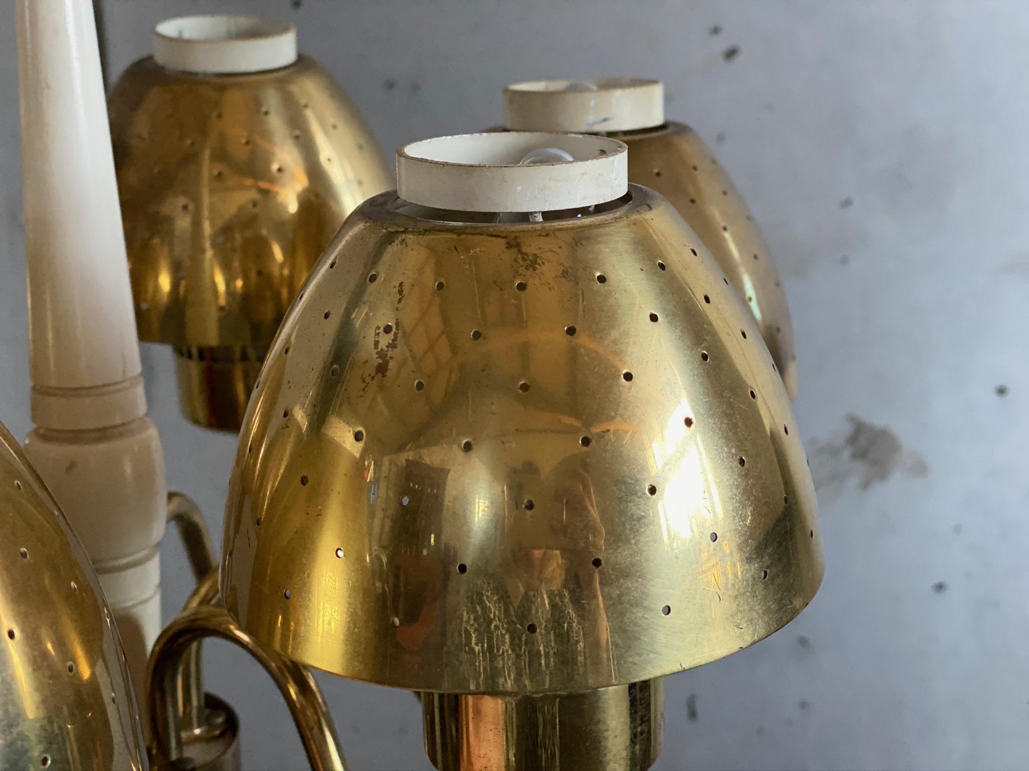 Brass Chandelier by Hans-Agne Jakobsson, Sweden, 1960s 6