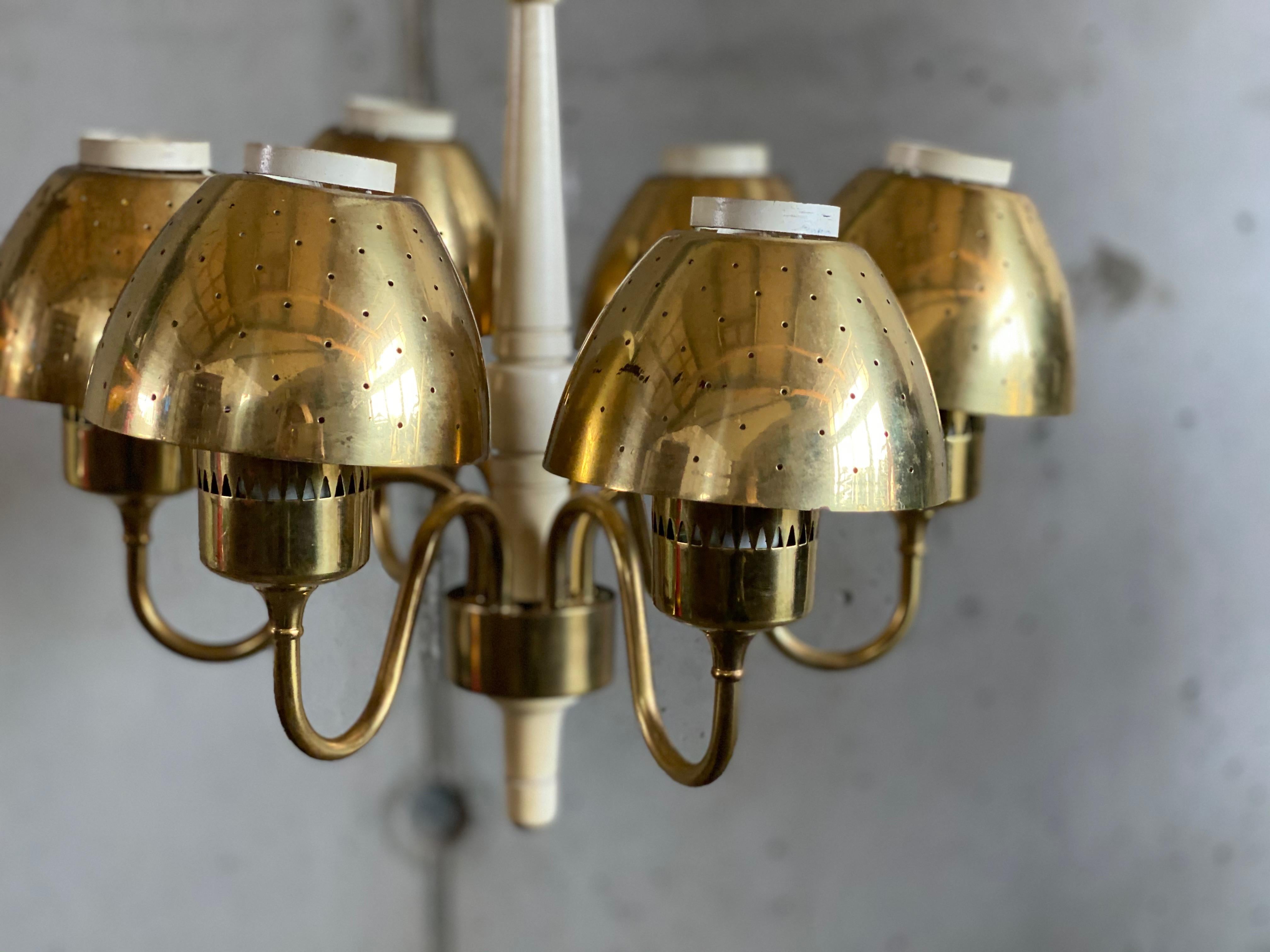 Brass Chandelier by Hans-Agne Jakobsson, Sweden, 1960s 1