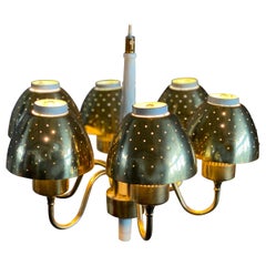 Brass Chandelier by Hans-Agne Jakobsson, Sweden, 1960s