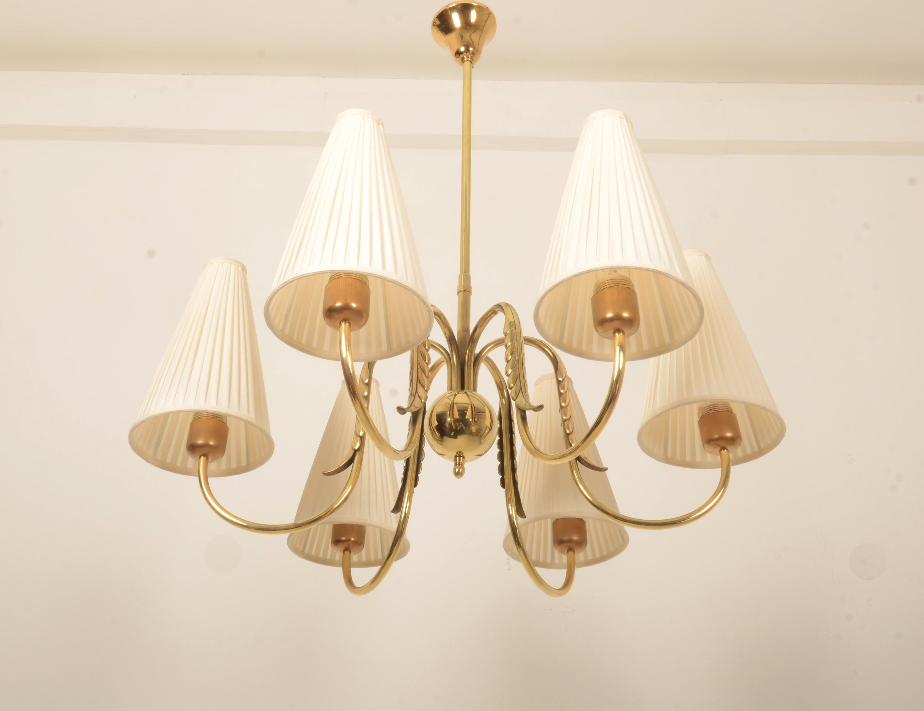 Brass Chandelier By Josef Frank For J.T. Kalmar 4