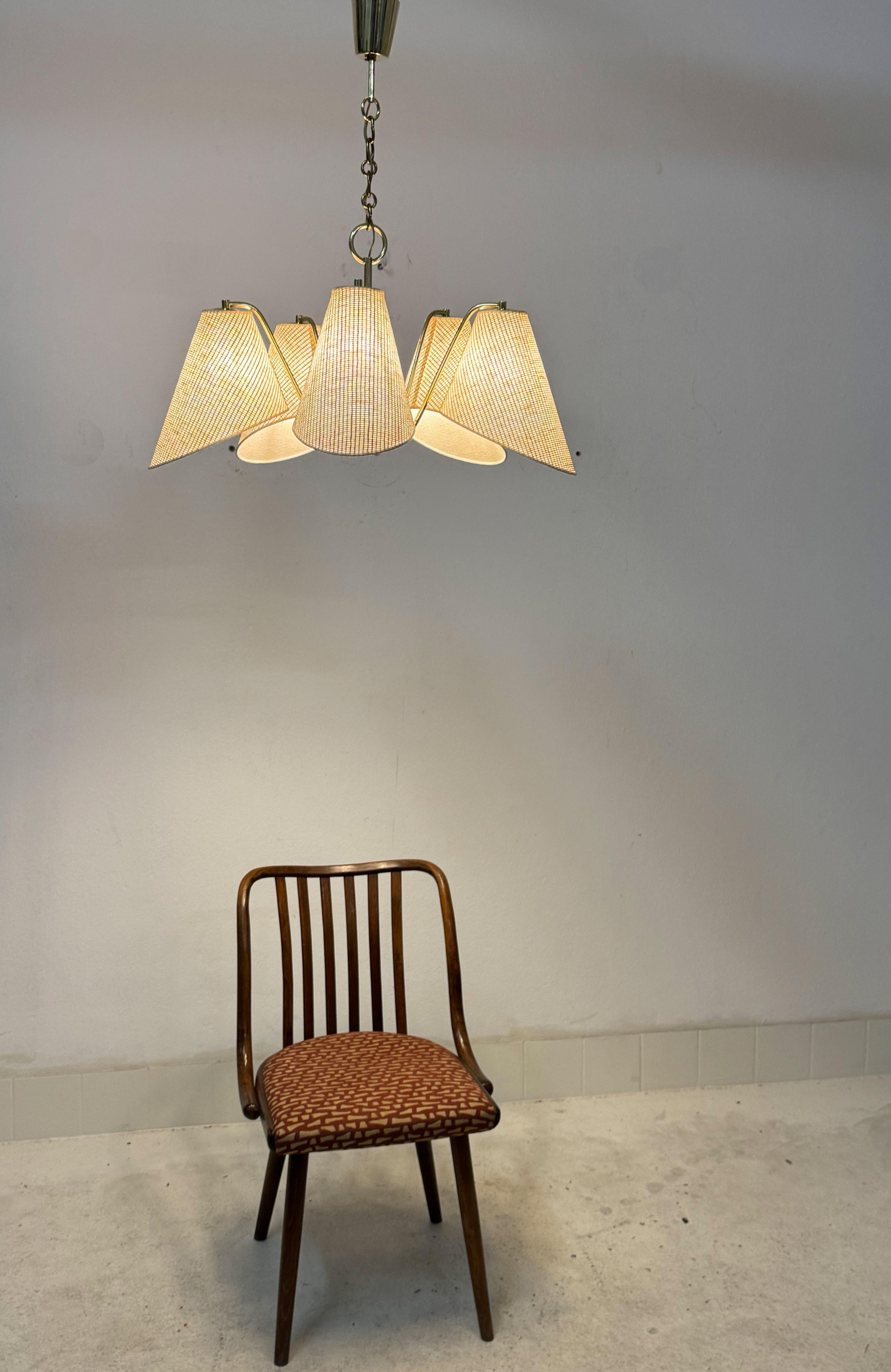 Brass Chandelier By Josef Frank For J.T. Kalmar 4