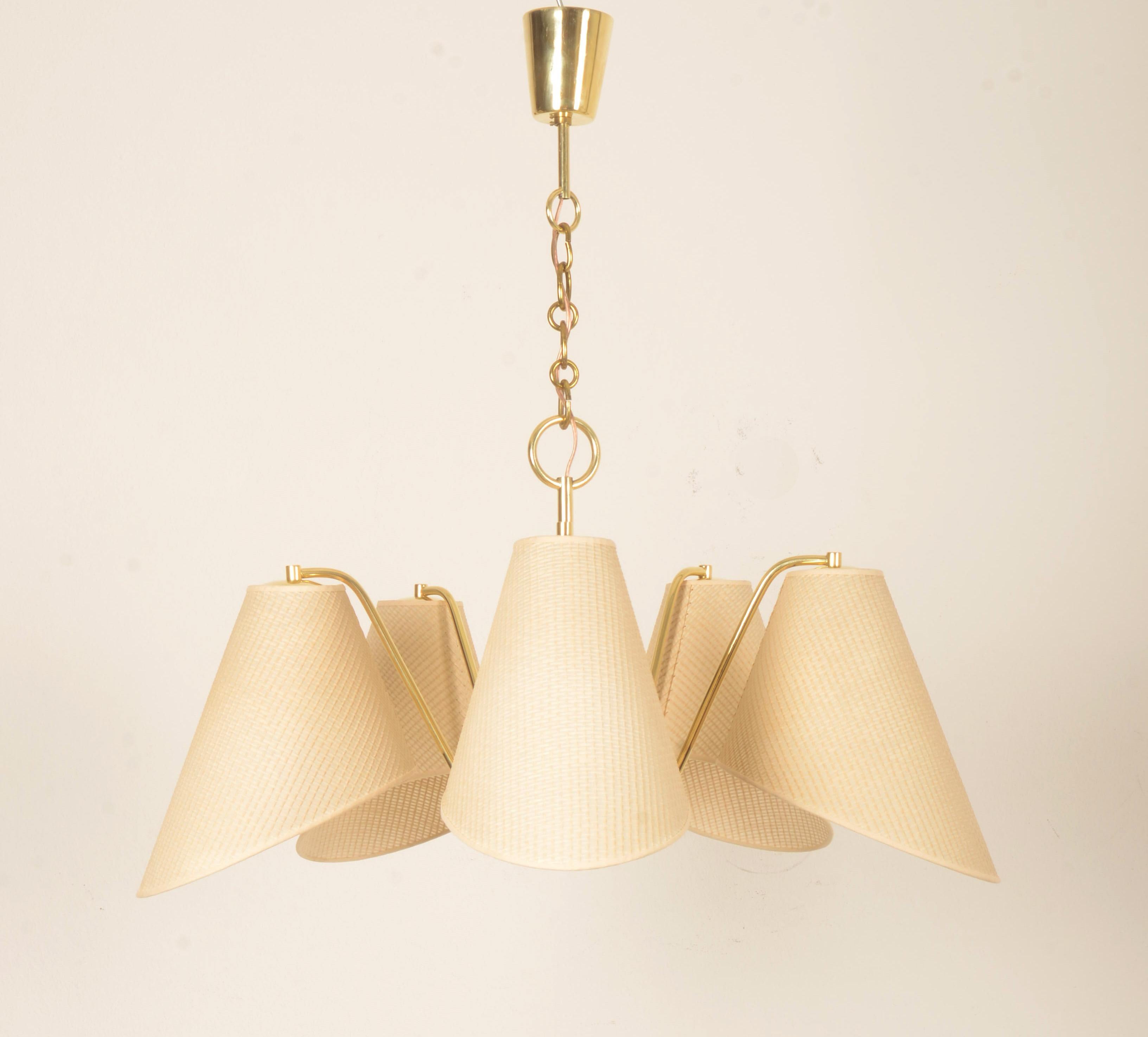 Brass Chandelier By Josef Frank For J.T. Kalmar 5